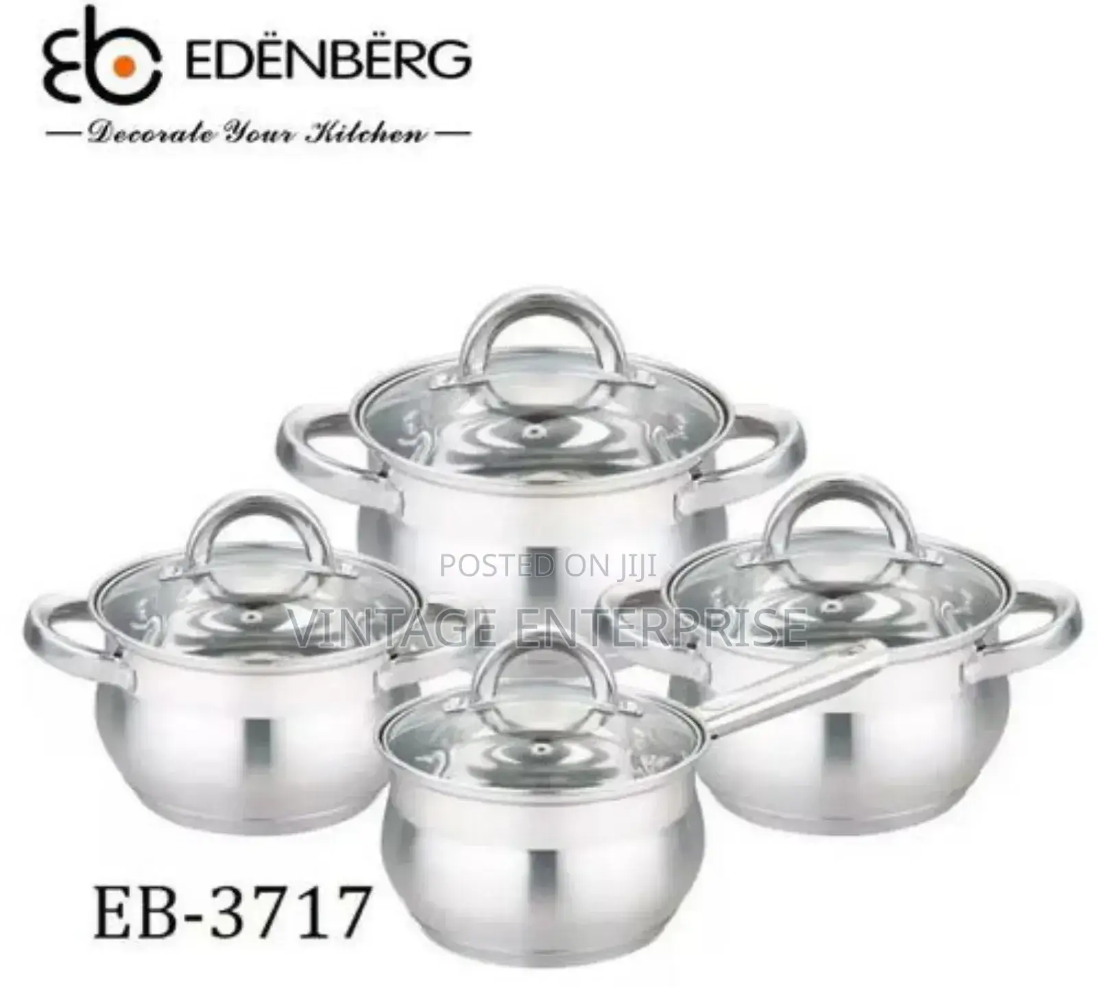 8pcs Edenberg Stainless Cookware