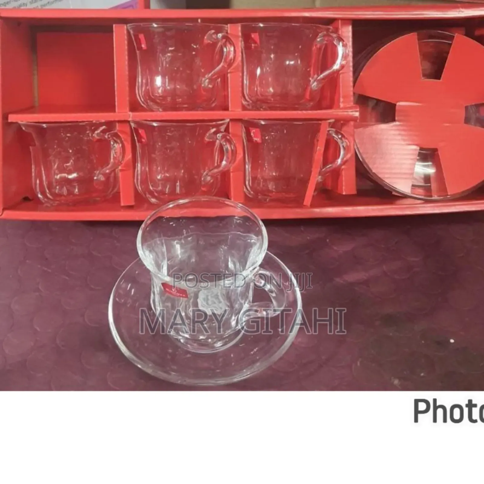 6pcs Cup and Soucer Glass Available at 
