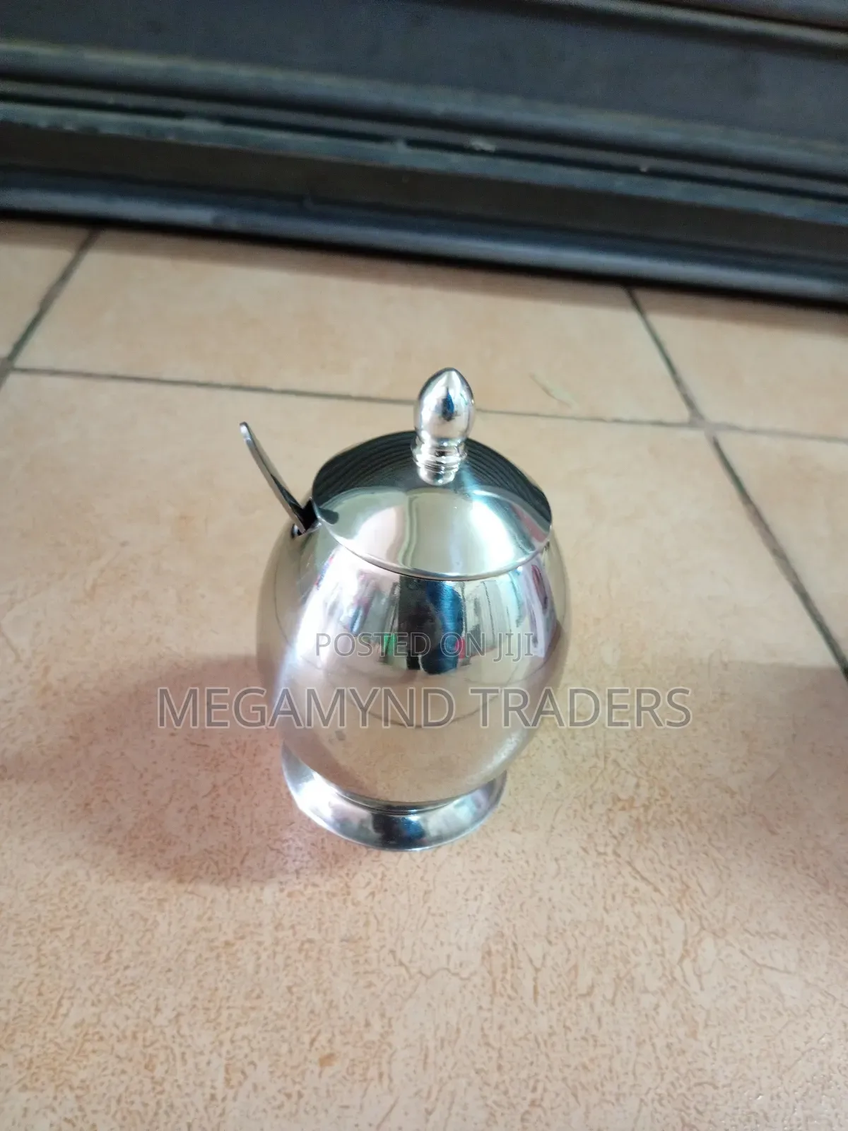 Stainless Steel Sugar Dish/ Egg Shape Seasoning Pot