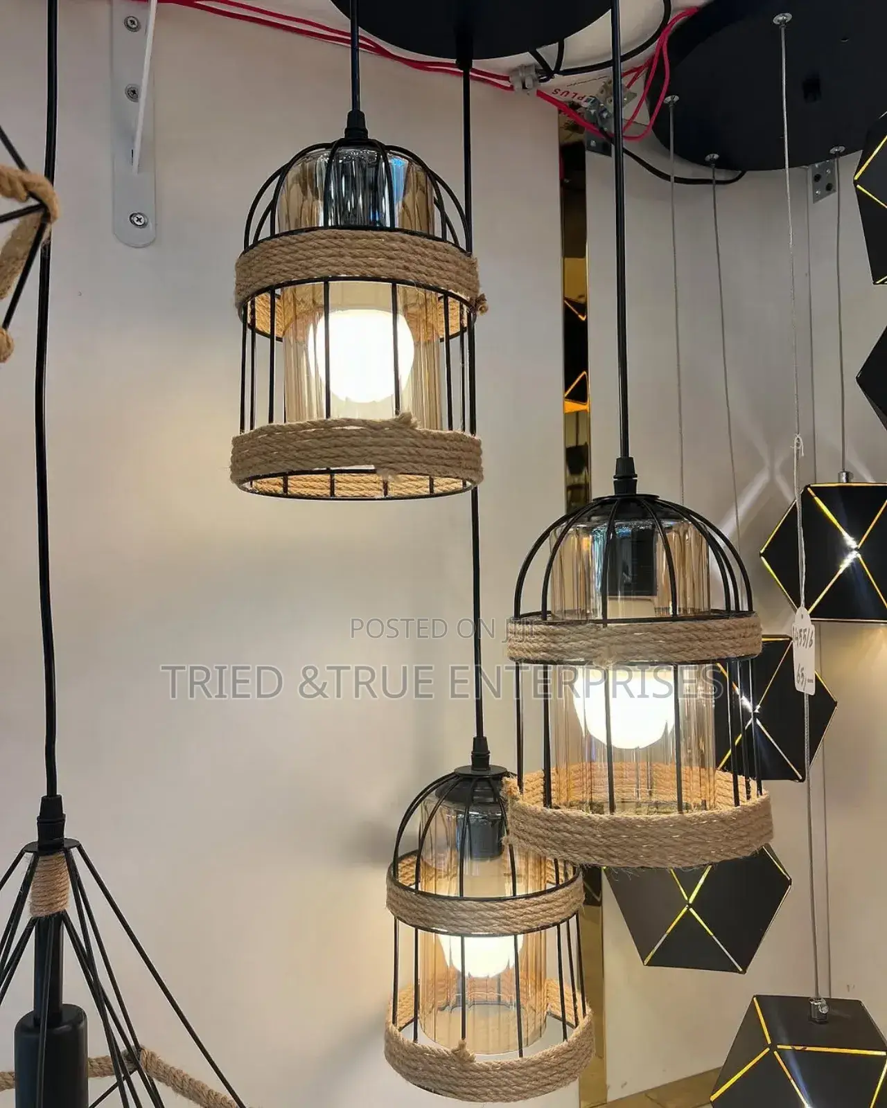 Vintage 3 in 1 Glass Pendant Hanging Light Jn9yg