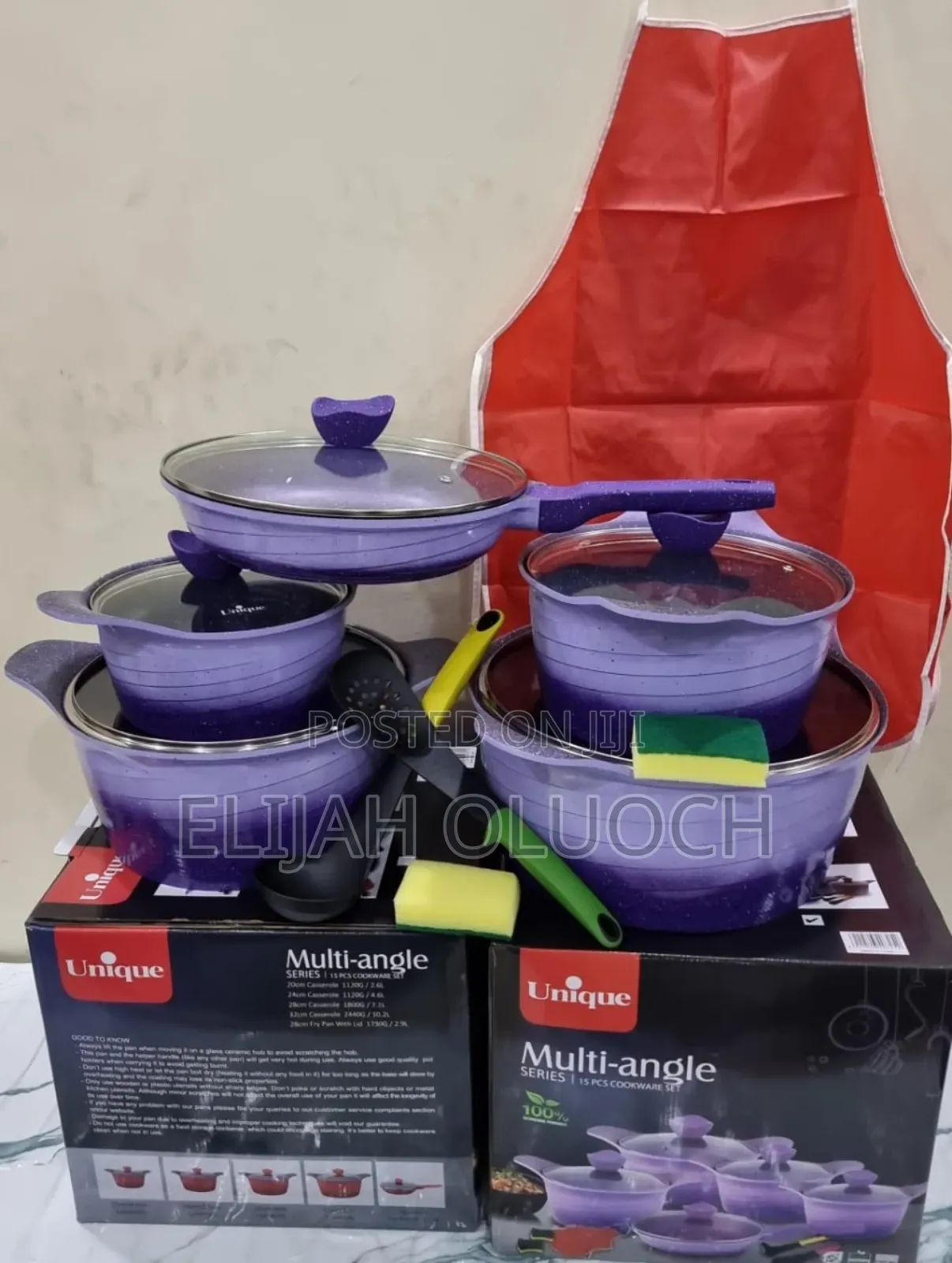 Unique 15pc Multi Angle Heavy Granite Cookware Set