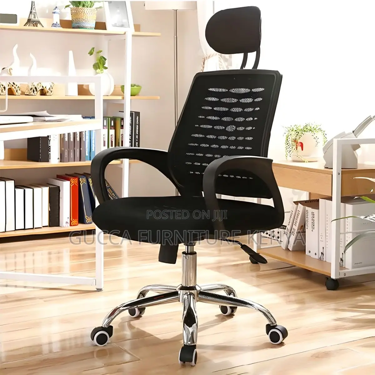 Office Chairs: Mesh Ergonomic Headrest Chair With High Back