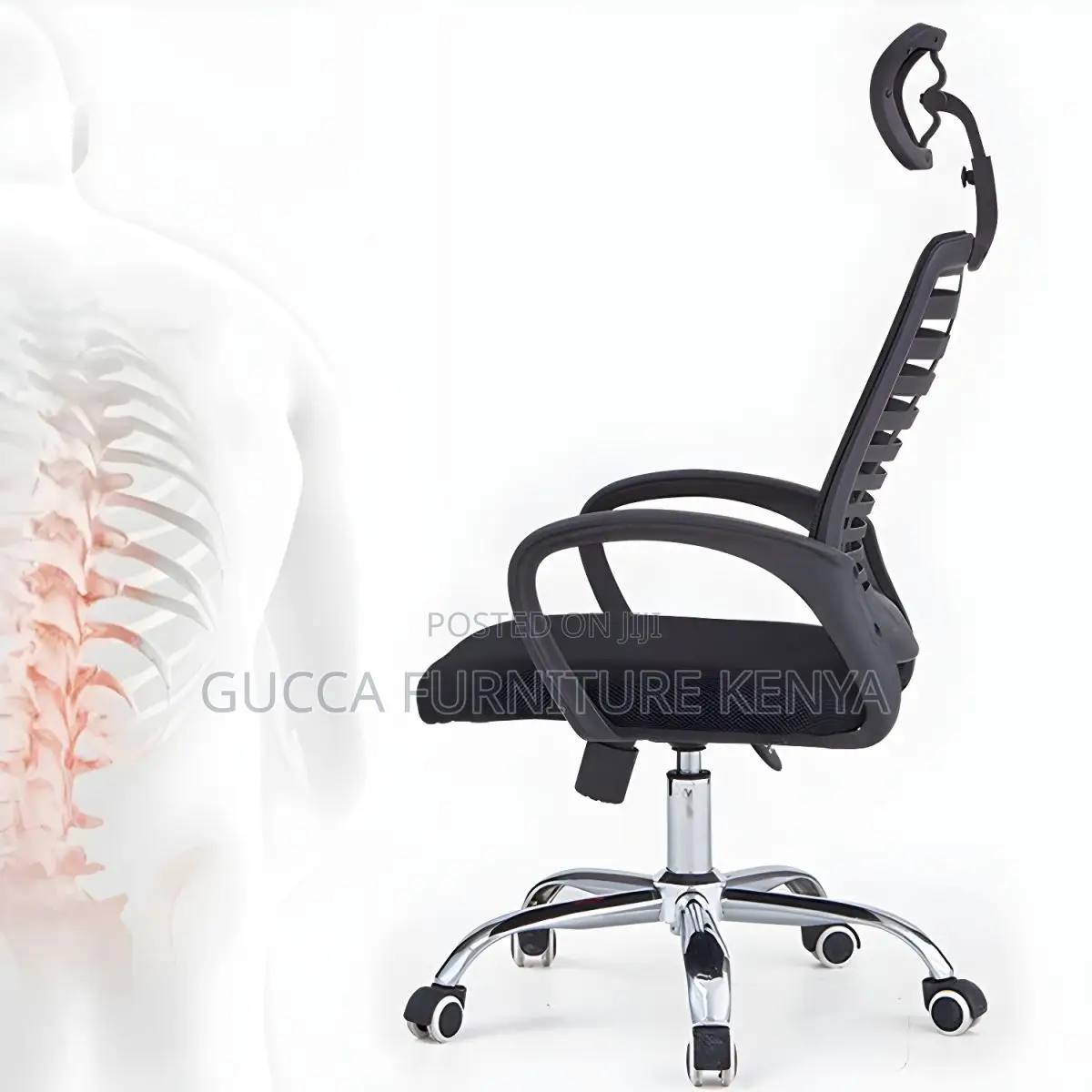 Office Chairs: Mesh Ergonomic Headrest Chair With High Back