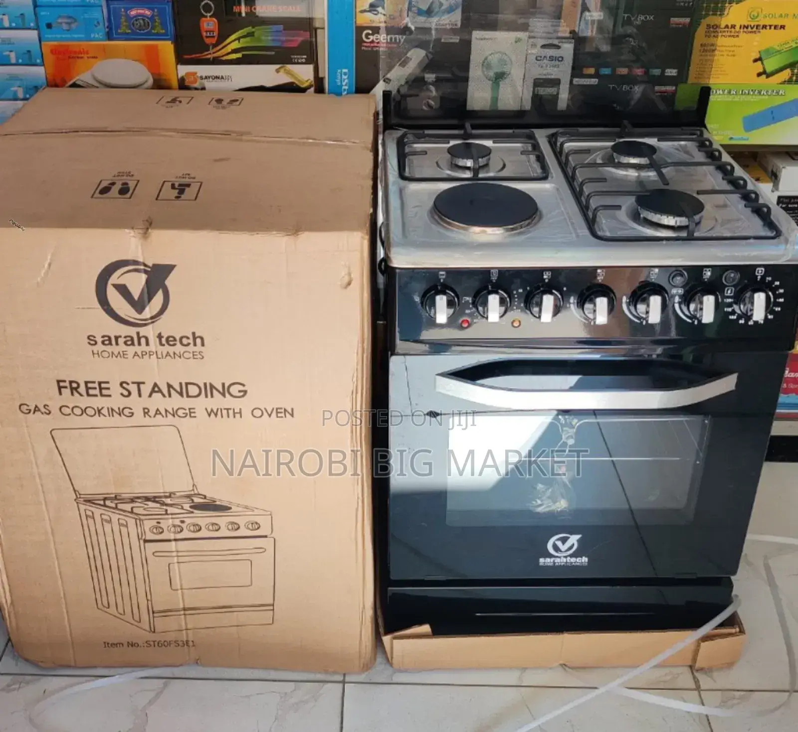 *Sarah Tech Standing Cooker 3G+1E 60cmx60cm*