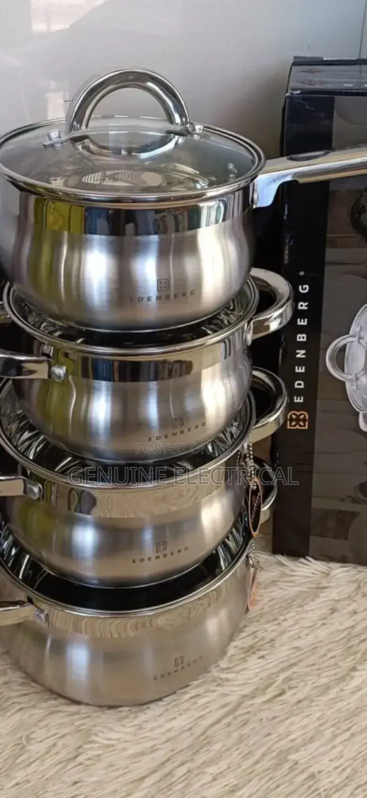 8 PCS Edenburg EB-3717 Stainless Steel Cookware Set EST