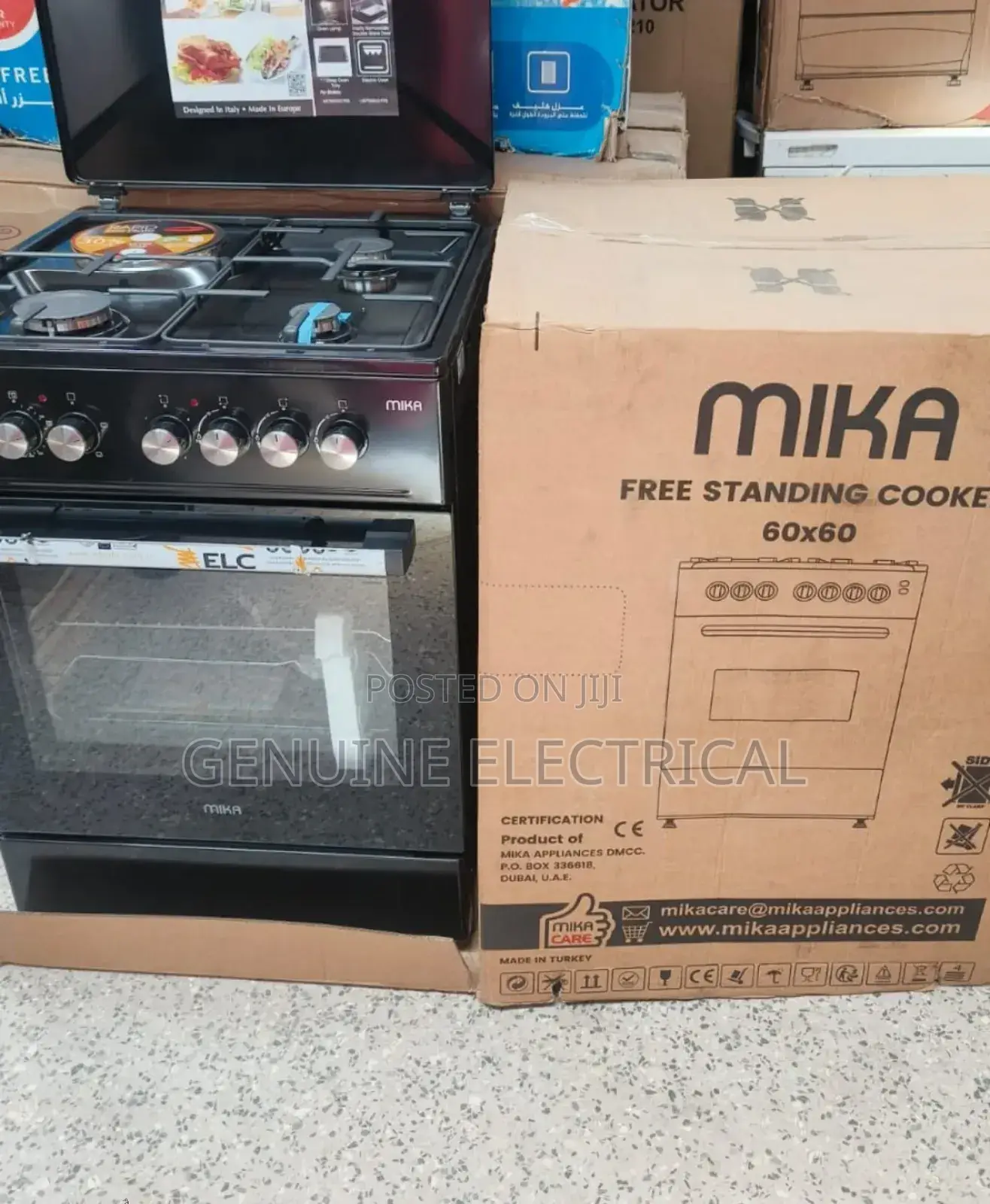 60*60 Mika 3G+1E Free Standing Gas Cooker M/G