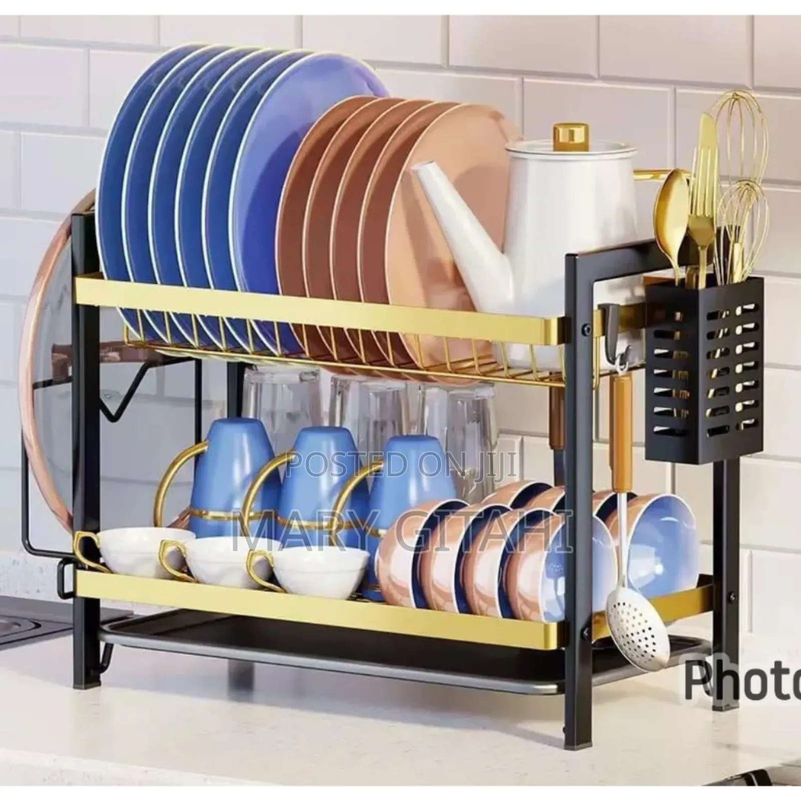 2* Tier Black/Gold Dishrack 
Available at 