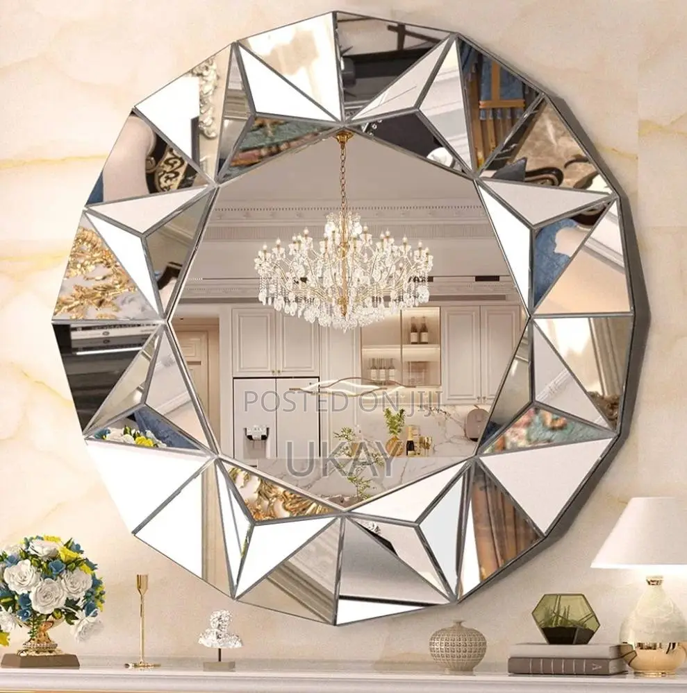 Decorative Round Glass Mirror.
