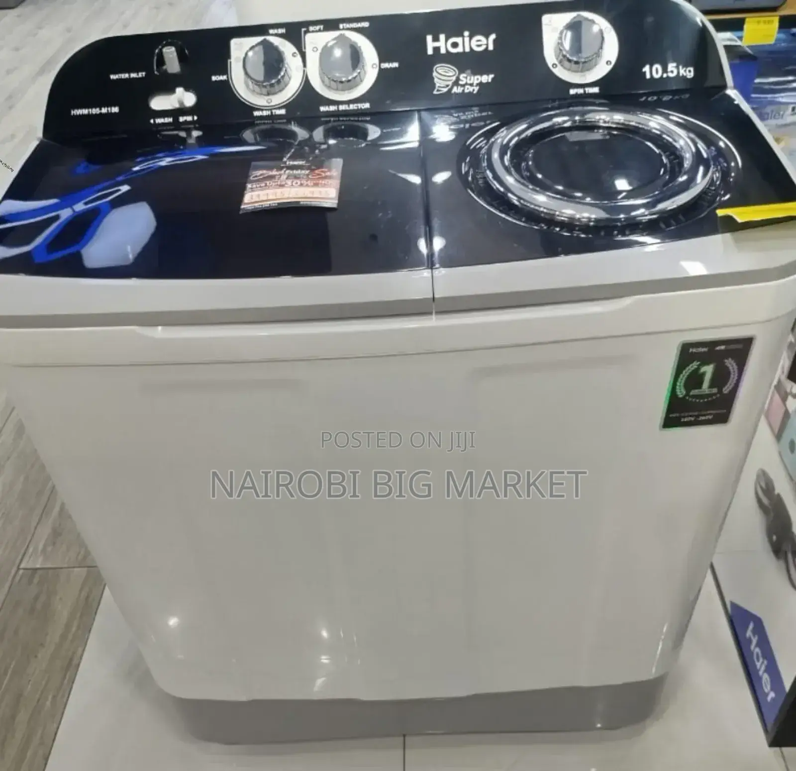 Haeir 10kgs Twin Tub Semi Automatic Washing Machine