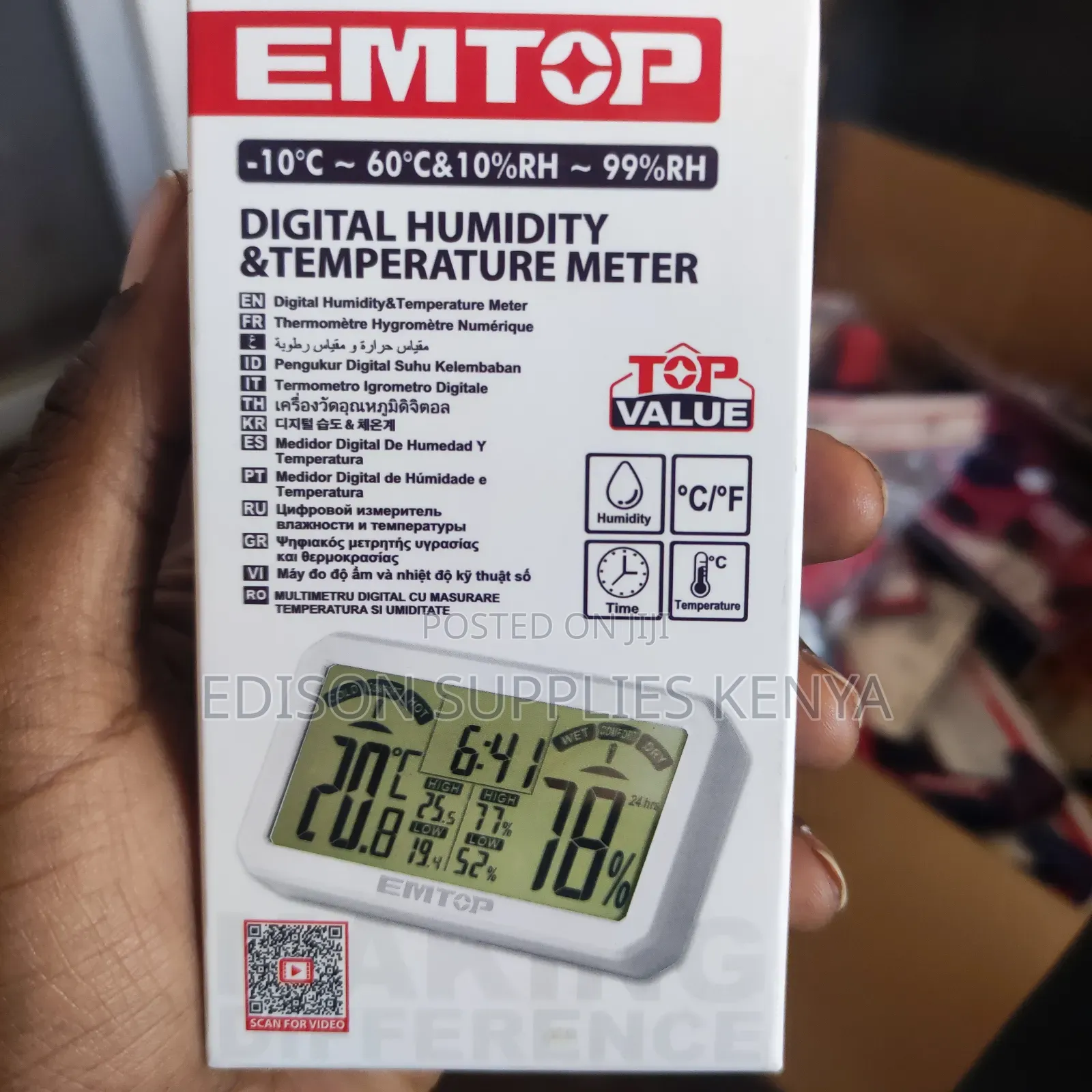 Emtop Digital Humidity Meter Temperature Sensor Moisture Hygrometer