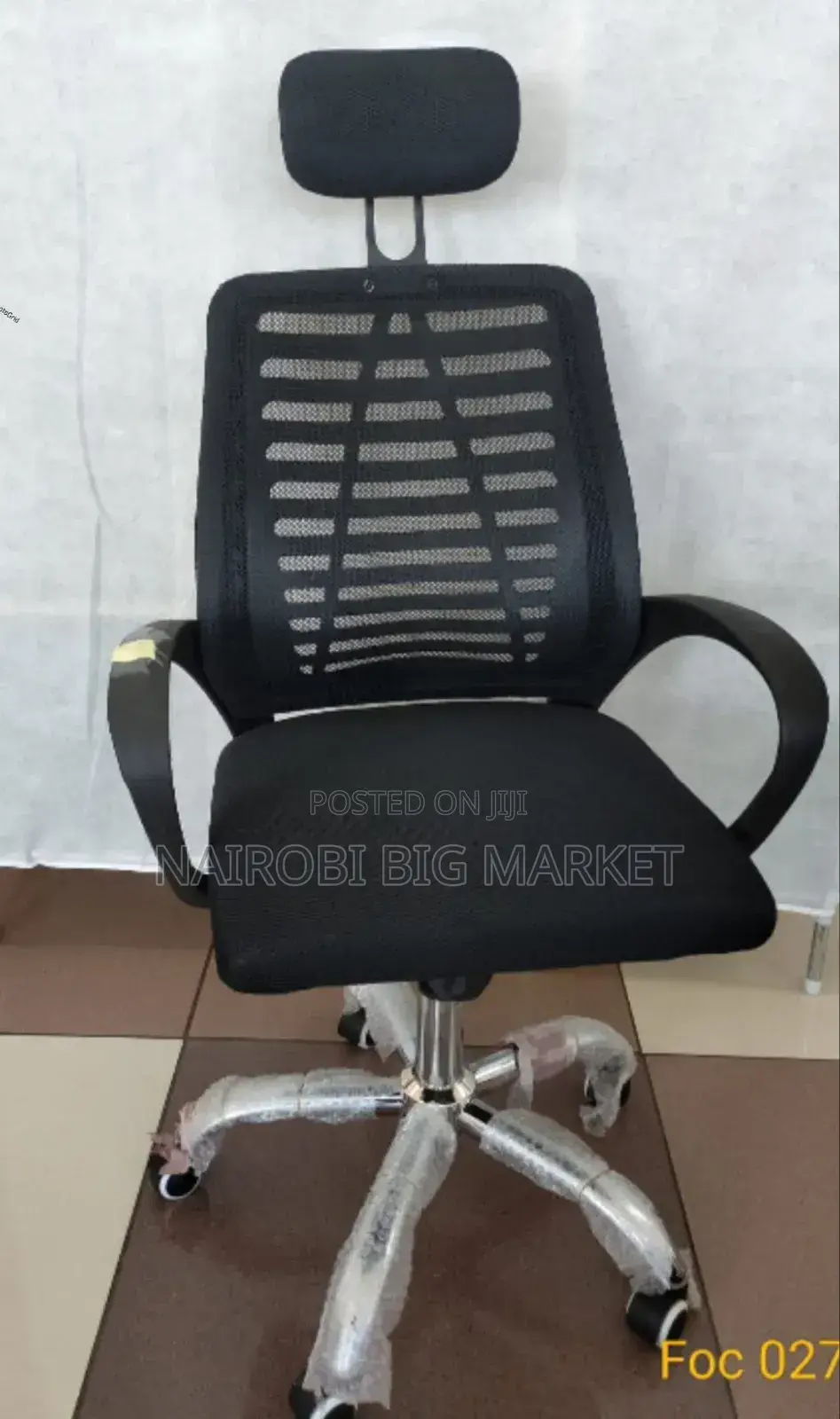 Secretarial Mesh Office Chair With Headrest