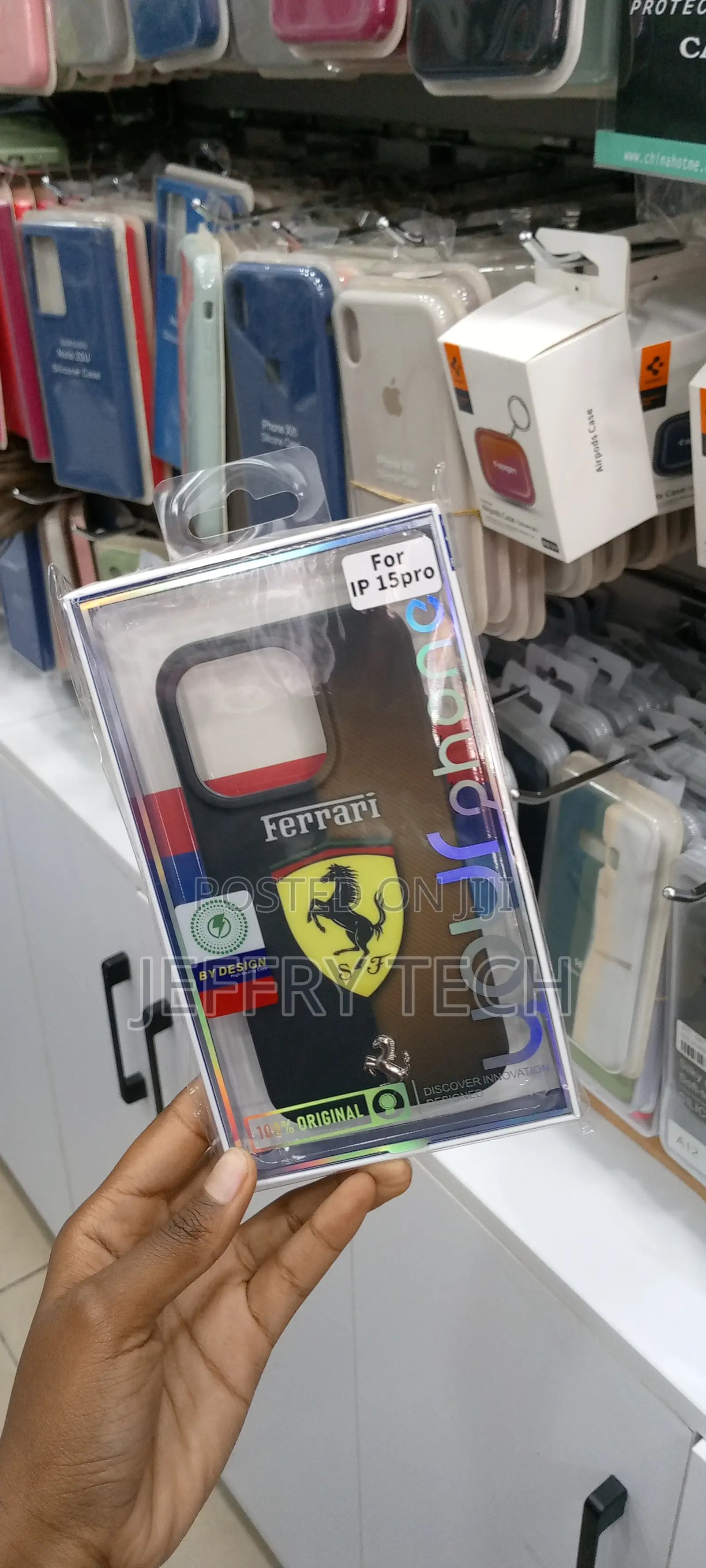 FERRARI LOGO iPhone 15 Pro Durable Luxury Case Cover