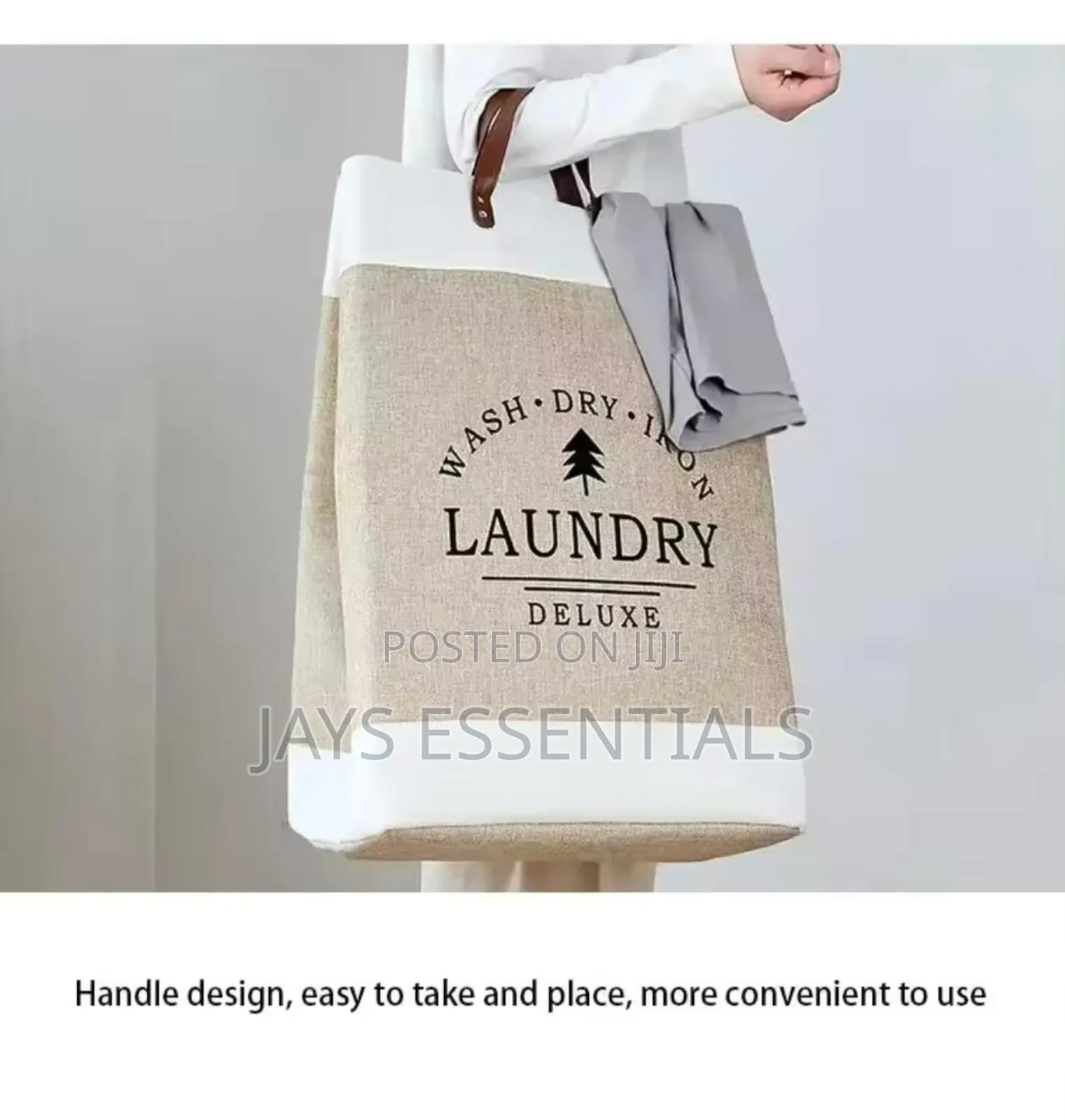 Canvas Fabric Laundry Basket