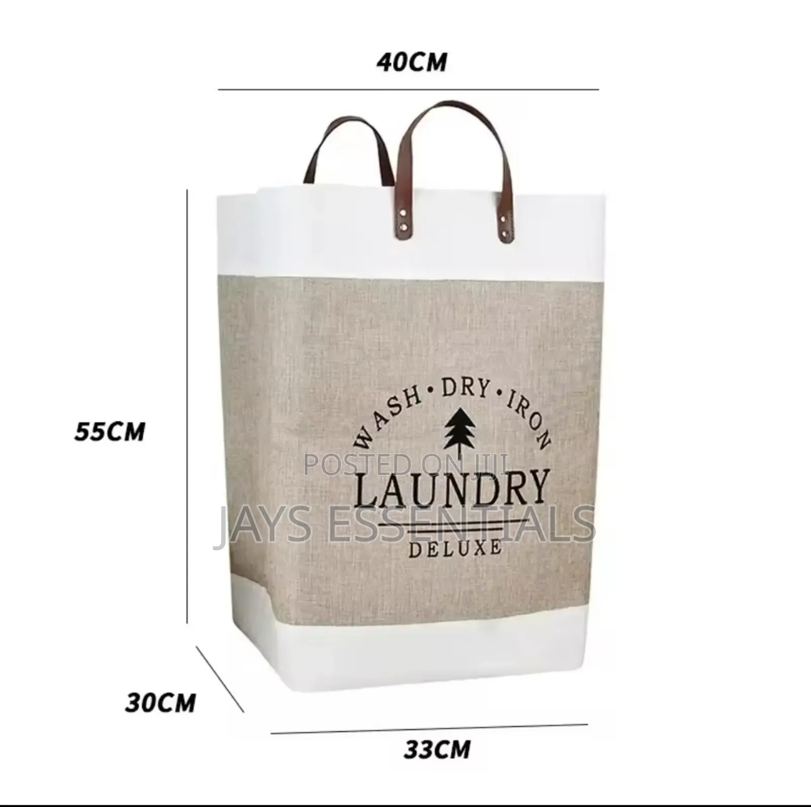 Canvas Fabric Laundry Basket
