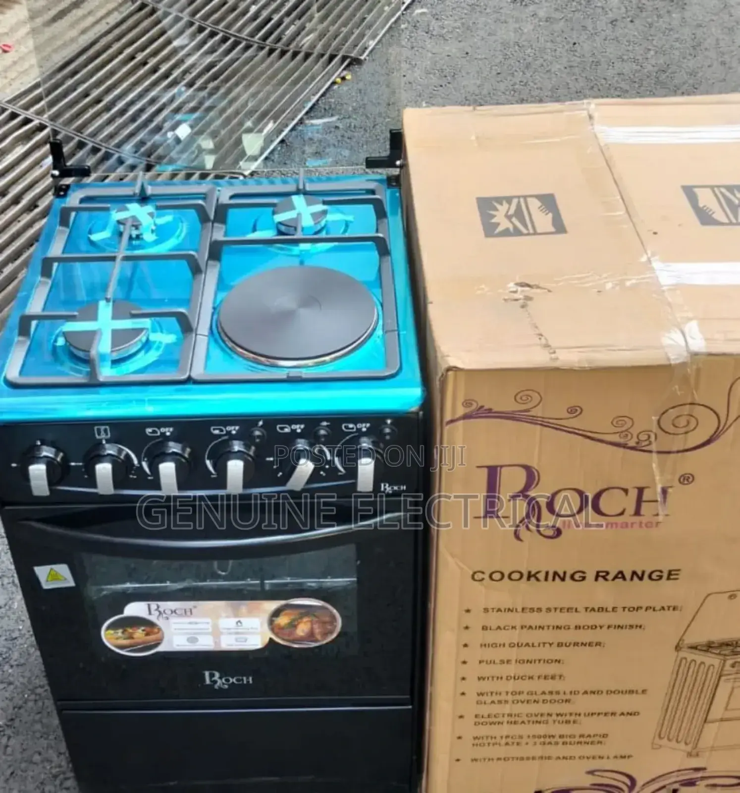 50*55 Roch 3+1 Jet Free Standing Cooker, Electric Oven R3E