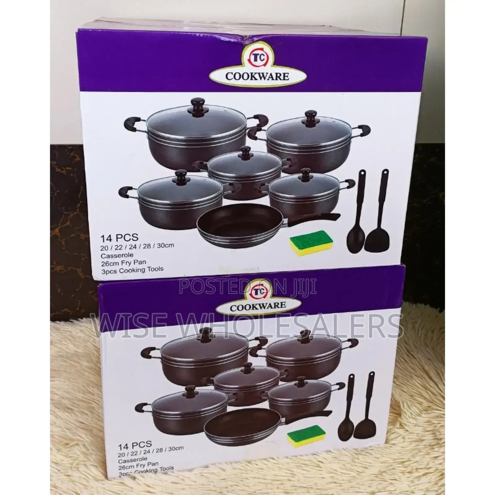 Tc 14pieces Non Stick Black Coated Pot/Sufuria