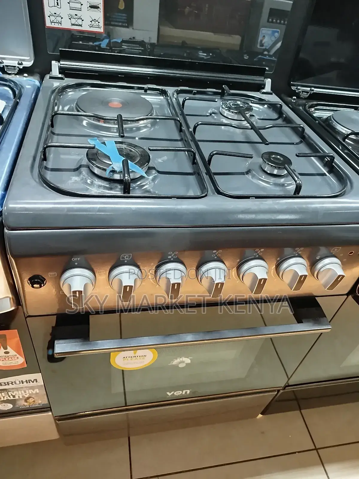 Von 60 by 60 3gas and 1 Electric Cooker on Sale