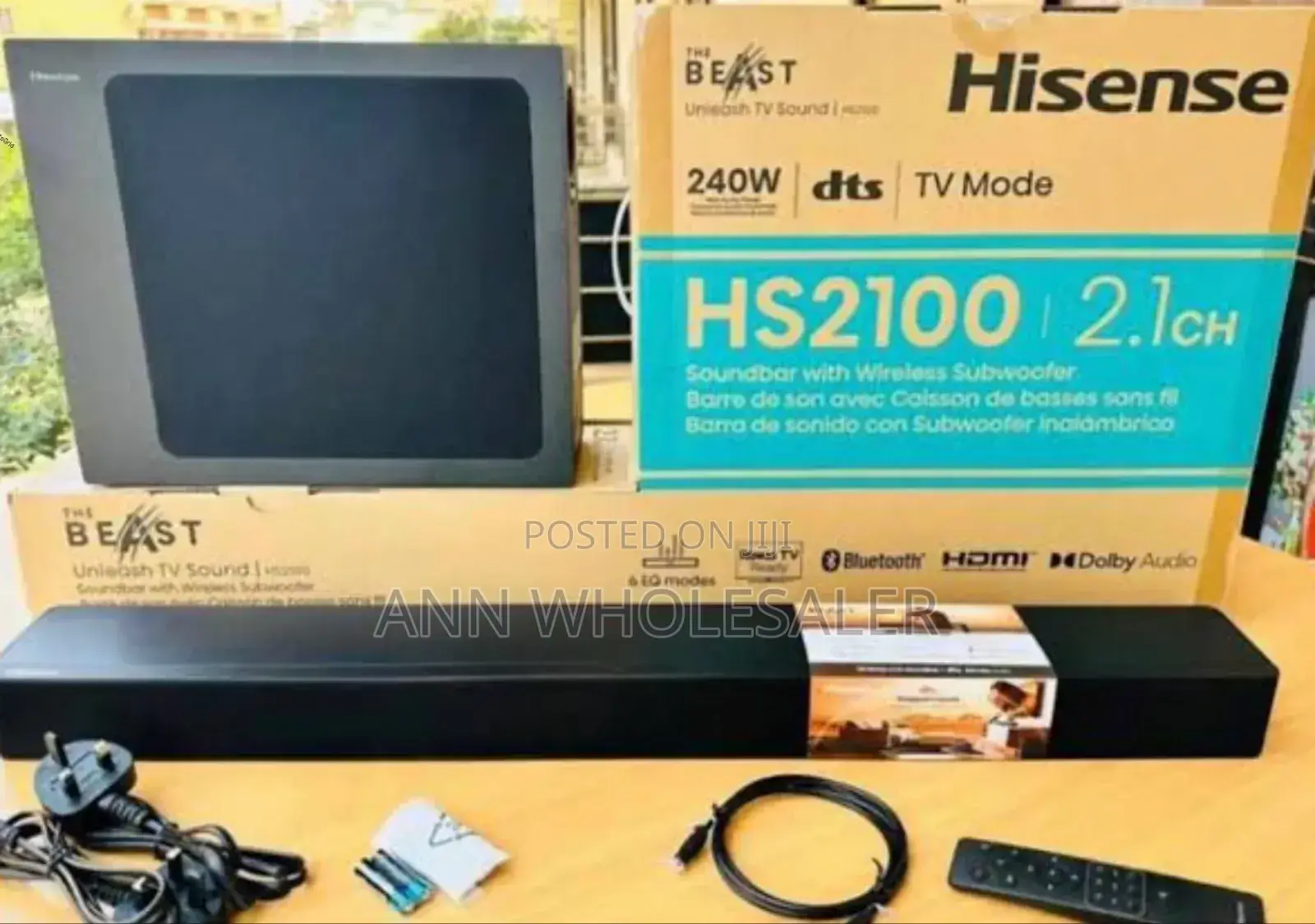 With Bluetooth HS2100 Hisense Soundbar SD/12