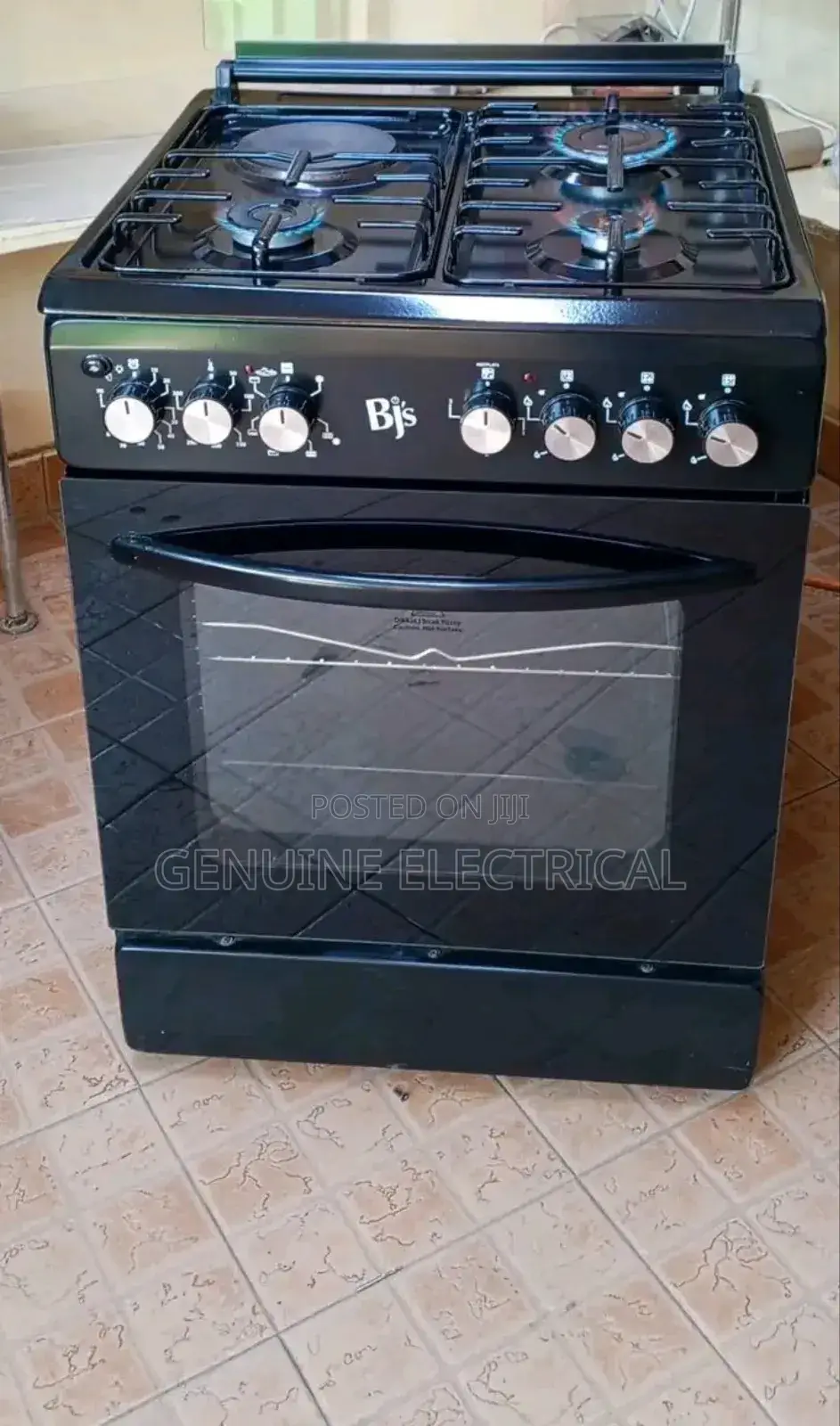 BJS STANDING COOKER 3 Gas 1 Electric Plate BJS (Black)