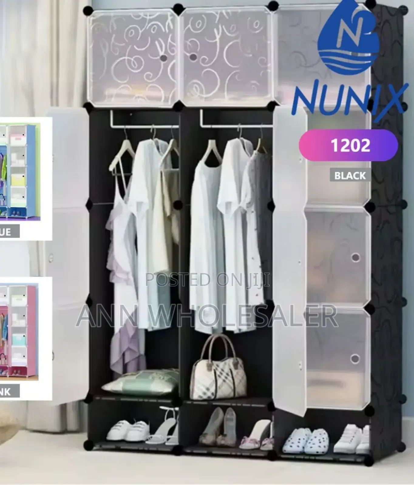 3 Column Portable Plastic Wardrobe P-3