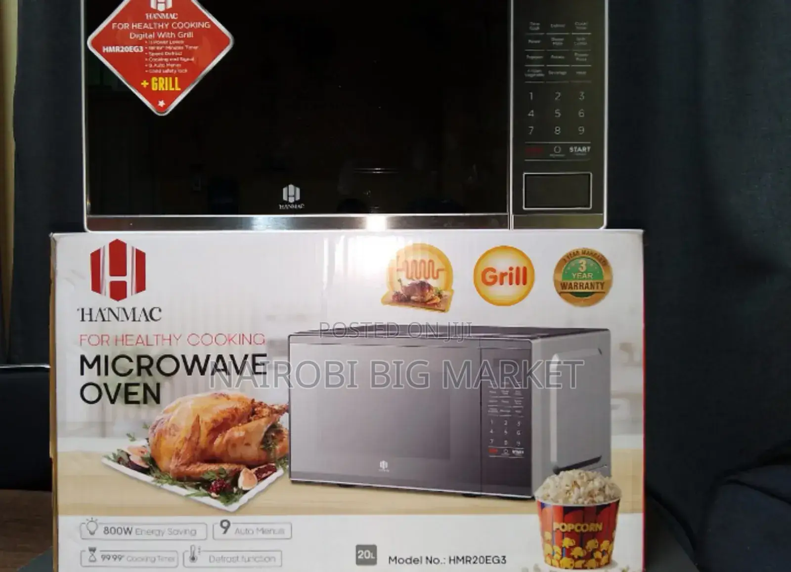 Silver Hanmac 20L Digital Plus Grill Microwave Oven H10