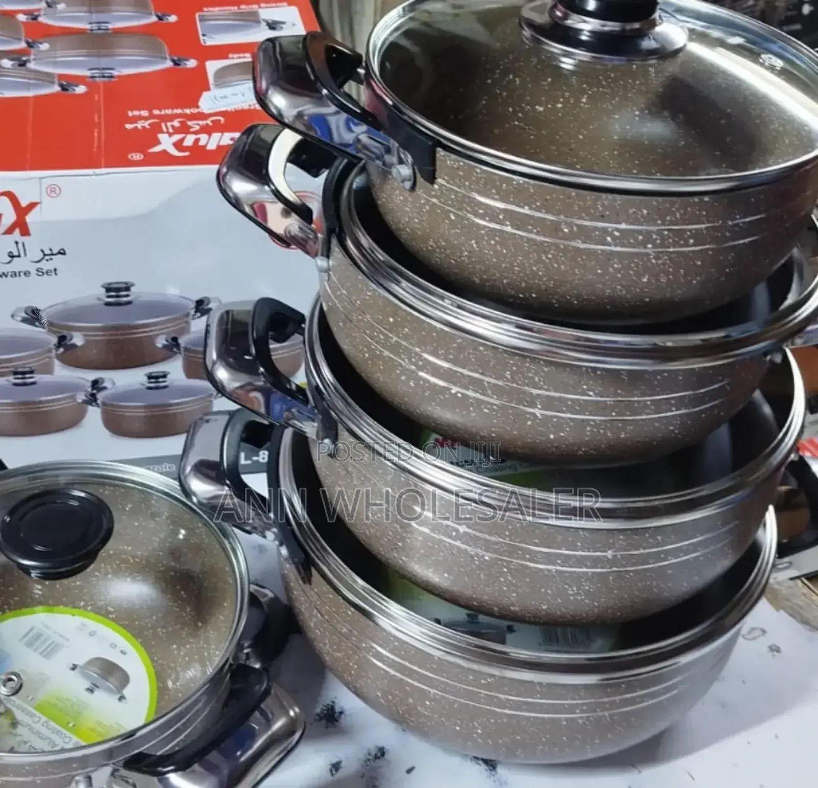 10 Pieces Miralux Granite Cookware Pots C10/PCS