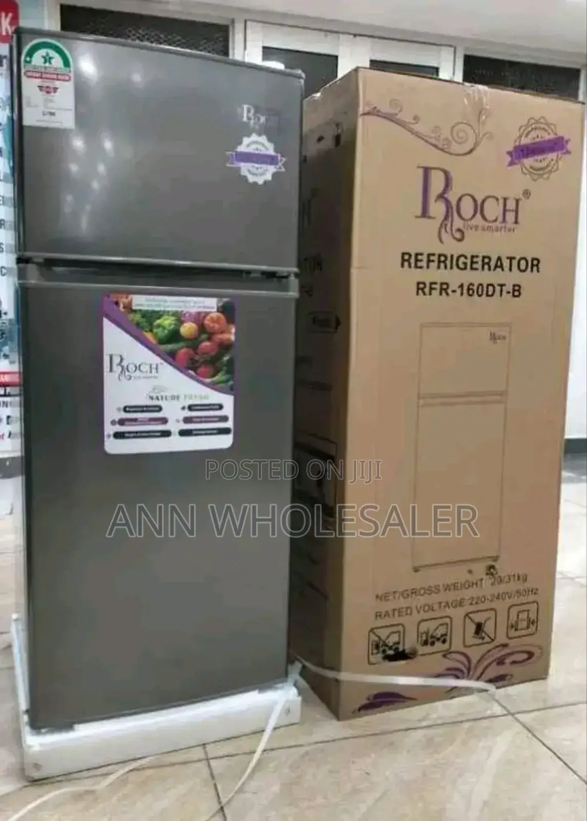 ROCH 128litres Double Door Top Freezer Refrigerator
