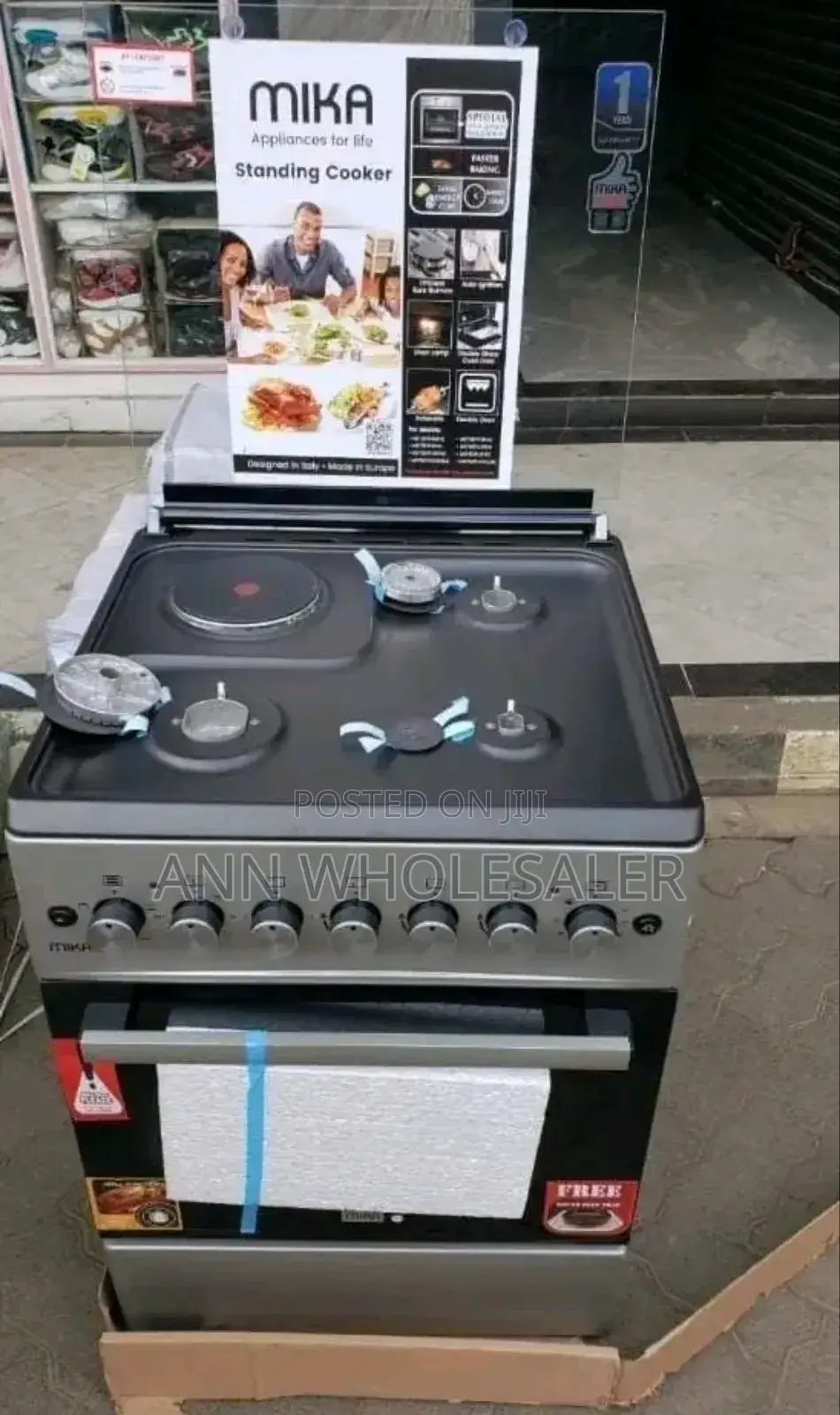 Mika Cooker 60*60 3g +1e Standing Cooker With Electric Oven.
