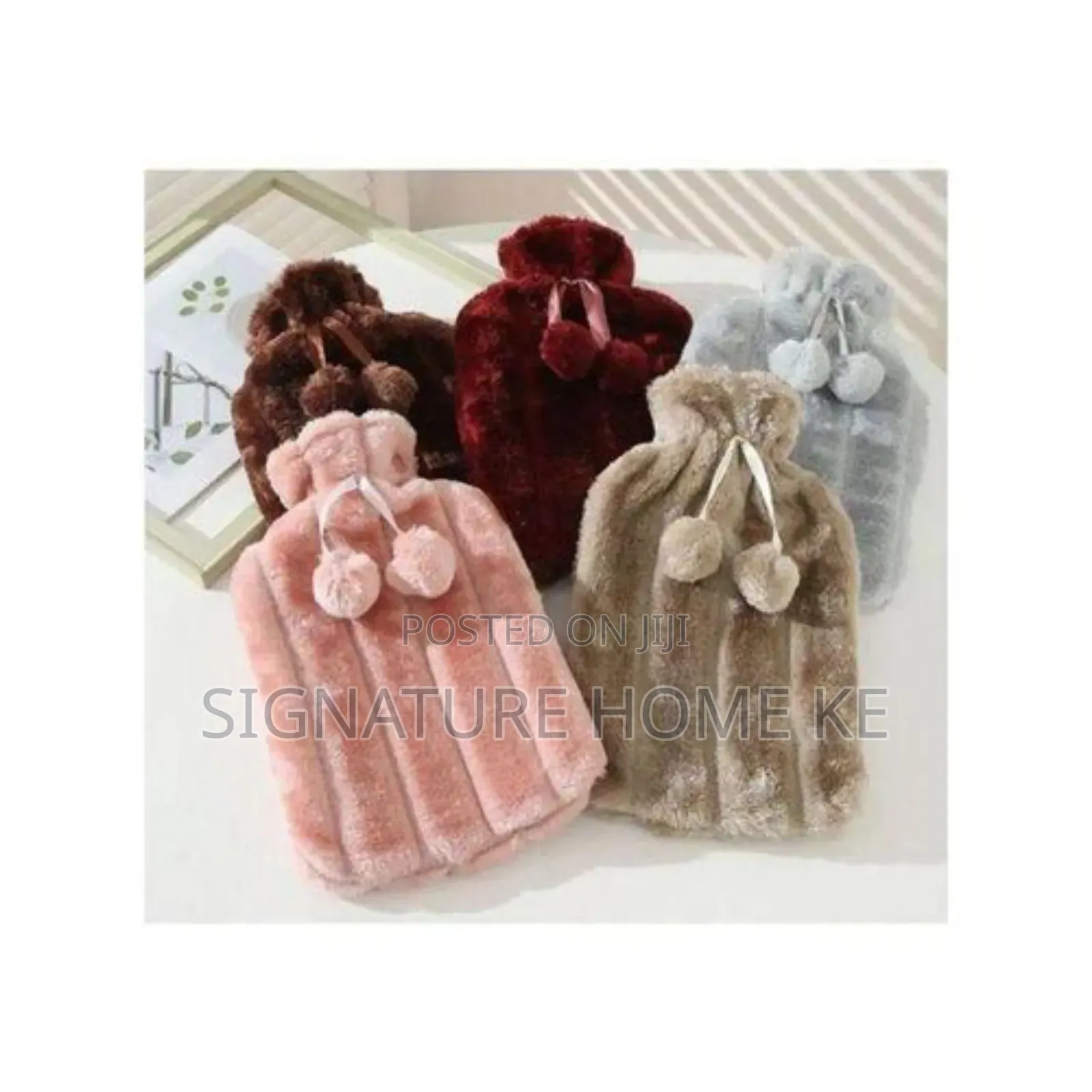 Fluffy Fabric 2L Hot Water Bottle Bag
