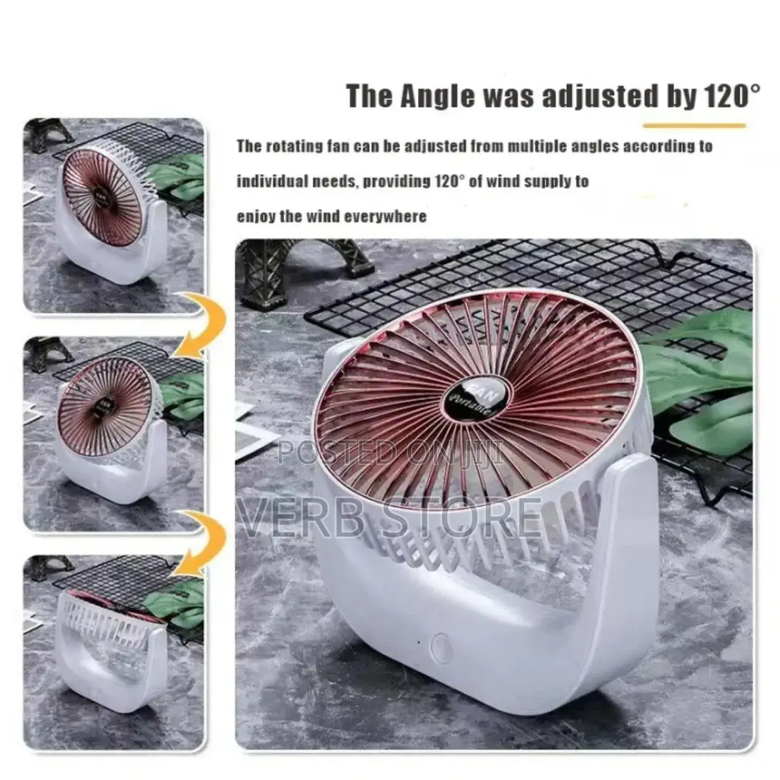 Desktop Mini Fan, Rechargeable Desk Fan 3,