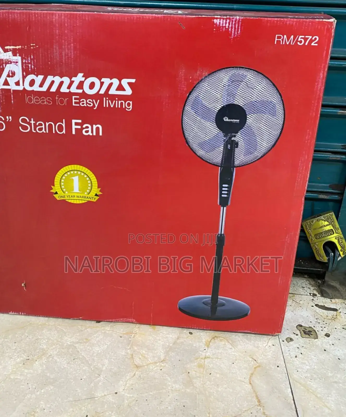 Ramtons RM/572 - Black Standing Fan - 3 Speed RM/3S