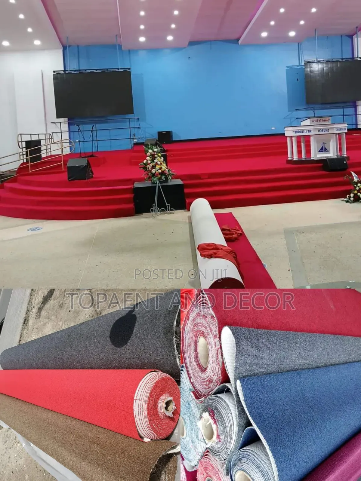 Decorative Church Pulpit Flooring Carpets Church Red Carpets