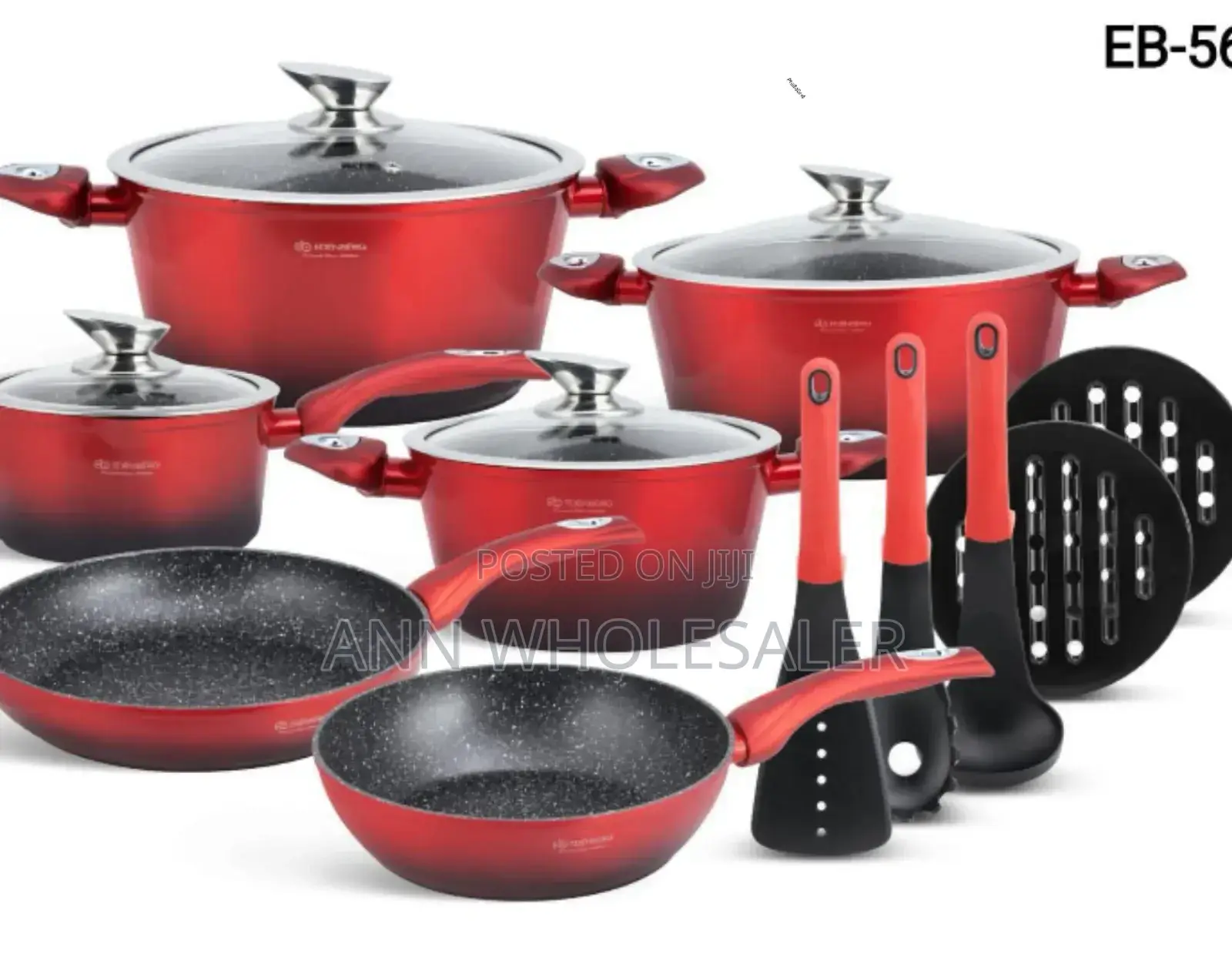 15 Pieces Edenburg Nonstick Cookware Red R15