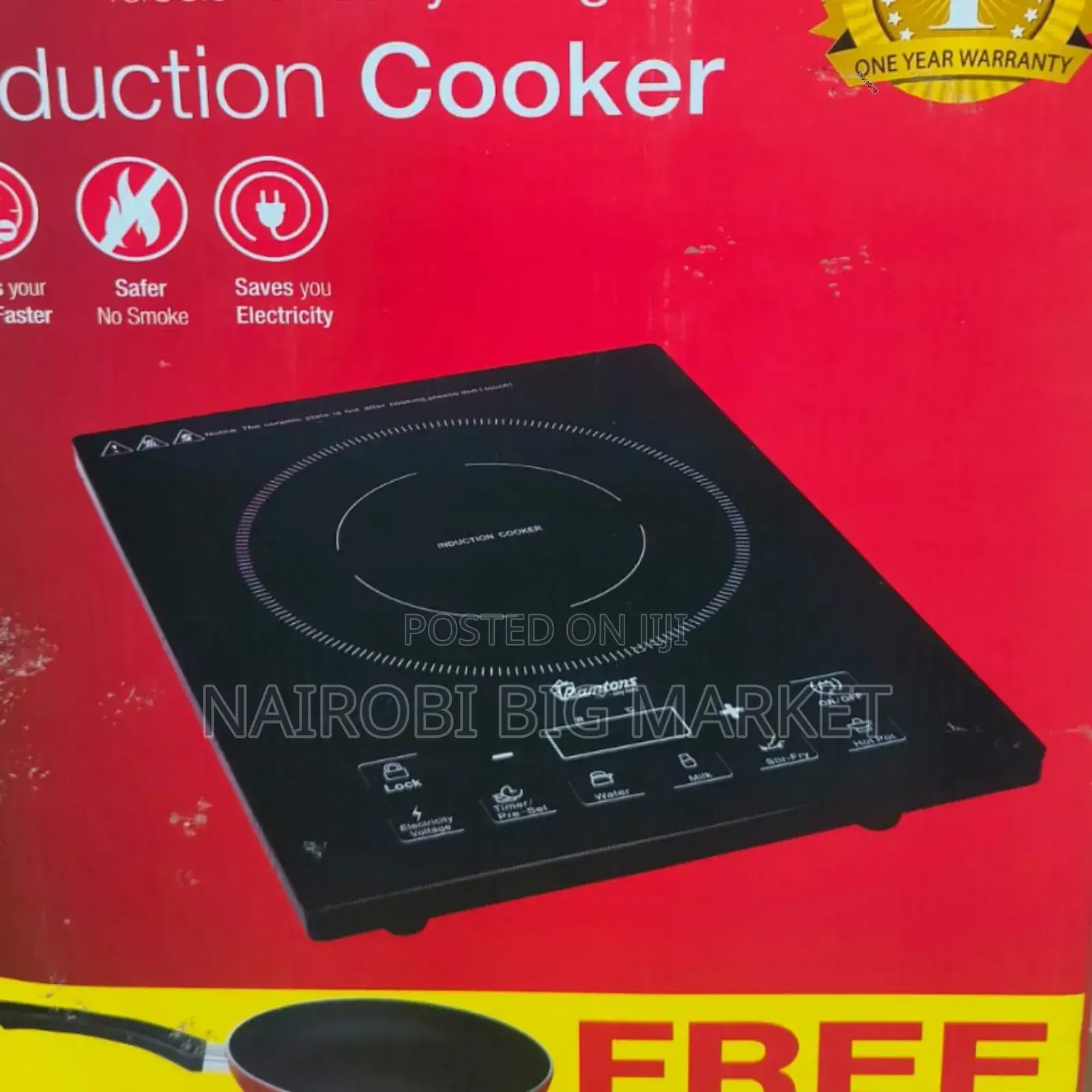 Ramtons Induction Cooker With Free Pan RM(1yr Warranty)
