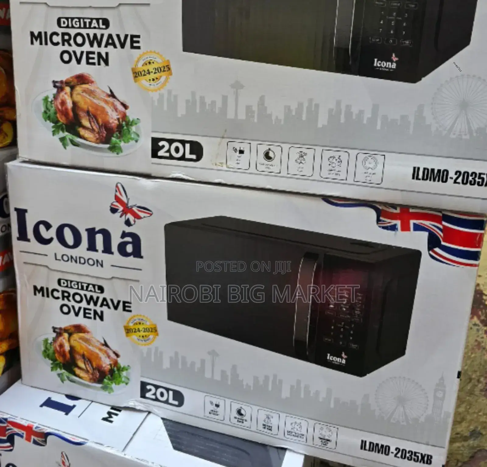 Black 20l Icona Digital Microwave Oven IC20L