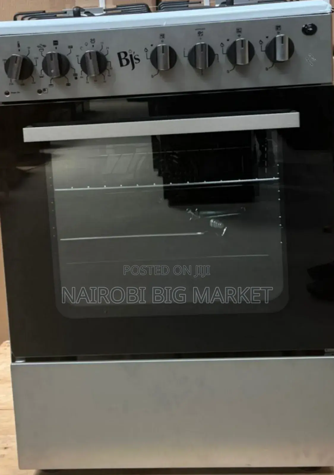 Silver BJS 60X60 3-Gas+1 Hot Plate With Turbo-Fan BJH3+1