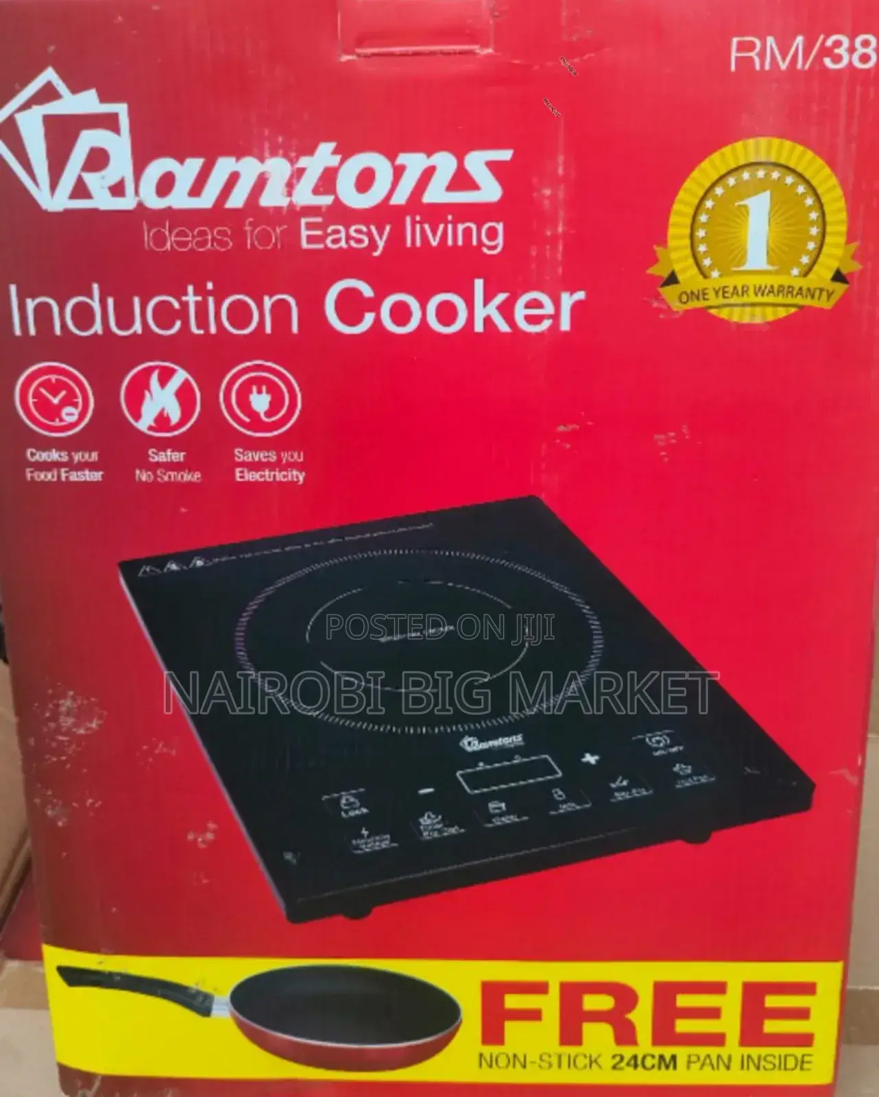 Ramtons Induction Cooker + Free 24 Cm Pan RM/I