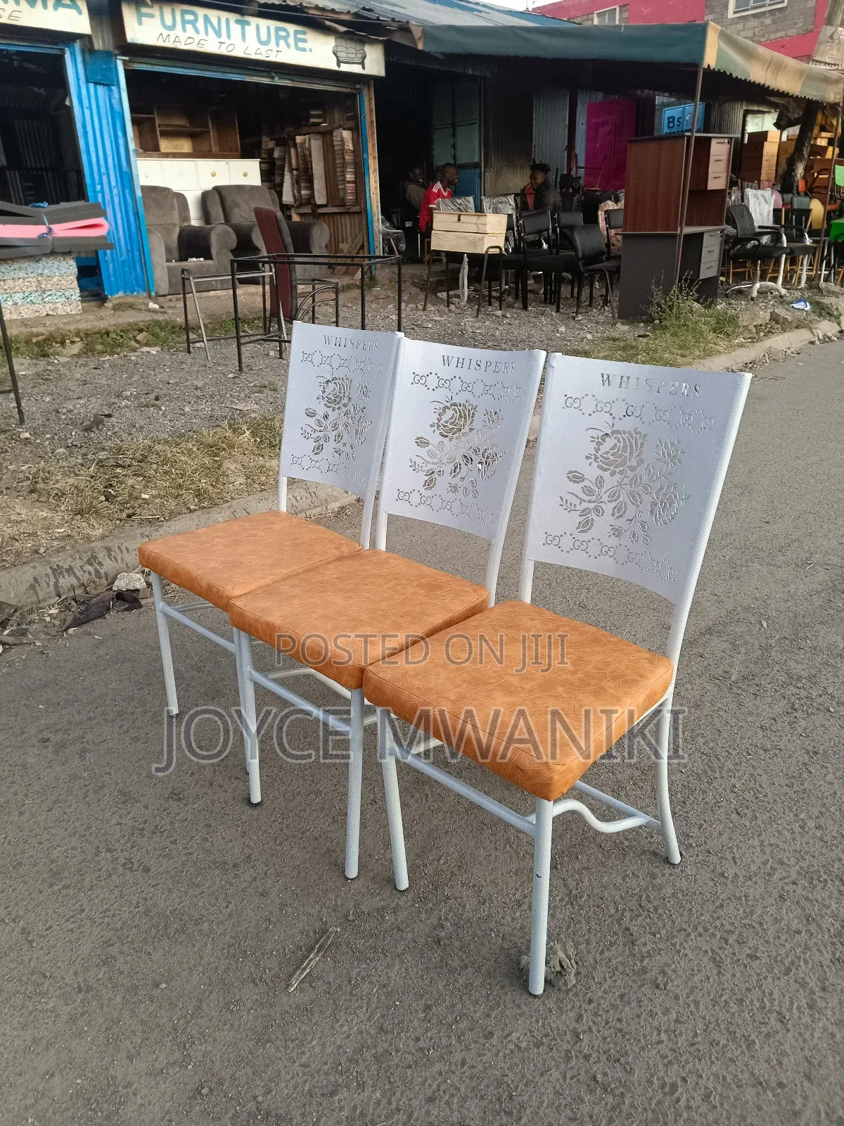 Antique White Coated, Mabati Chairs 
