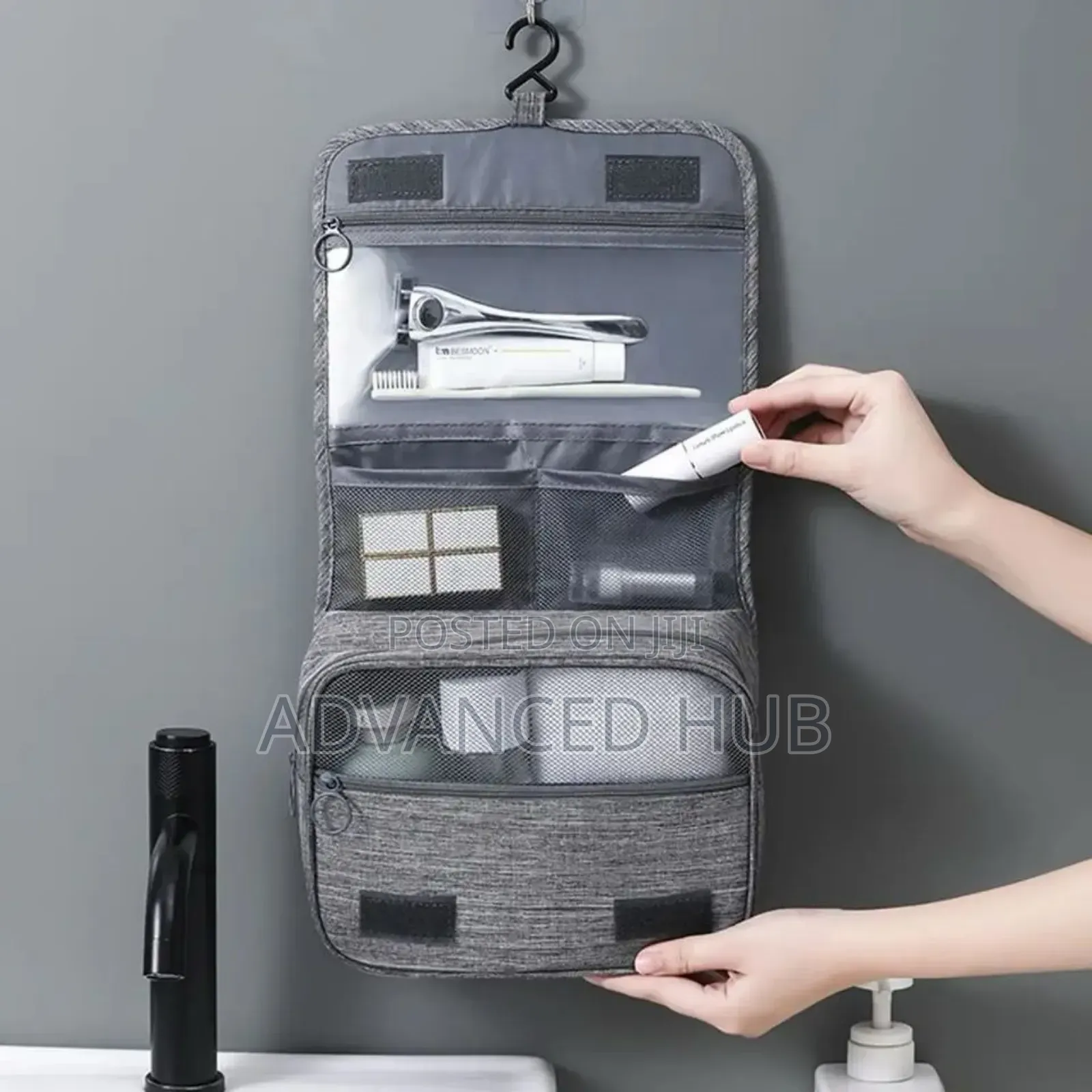 Portable Cosmetic Makeup Trolley Bag With Hooks