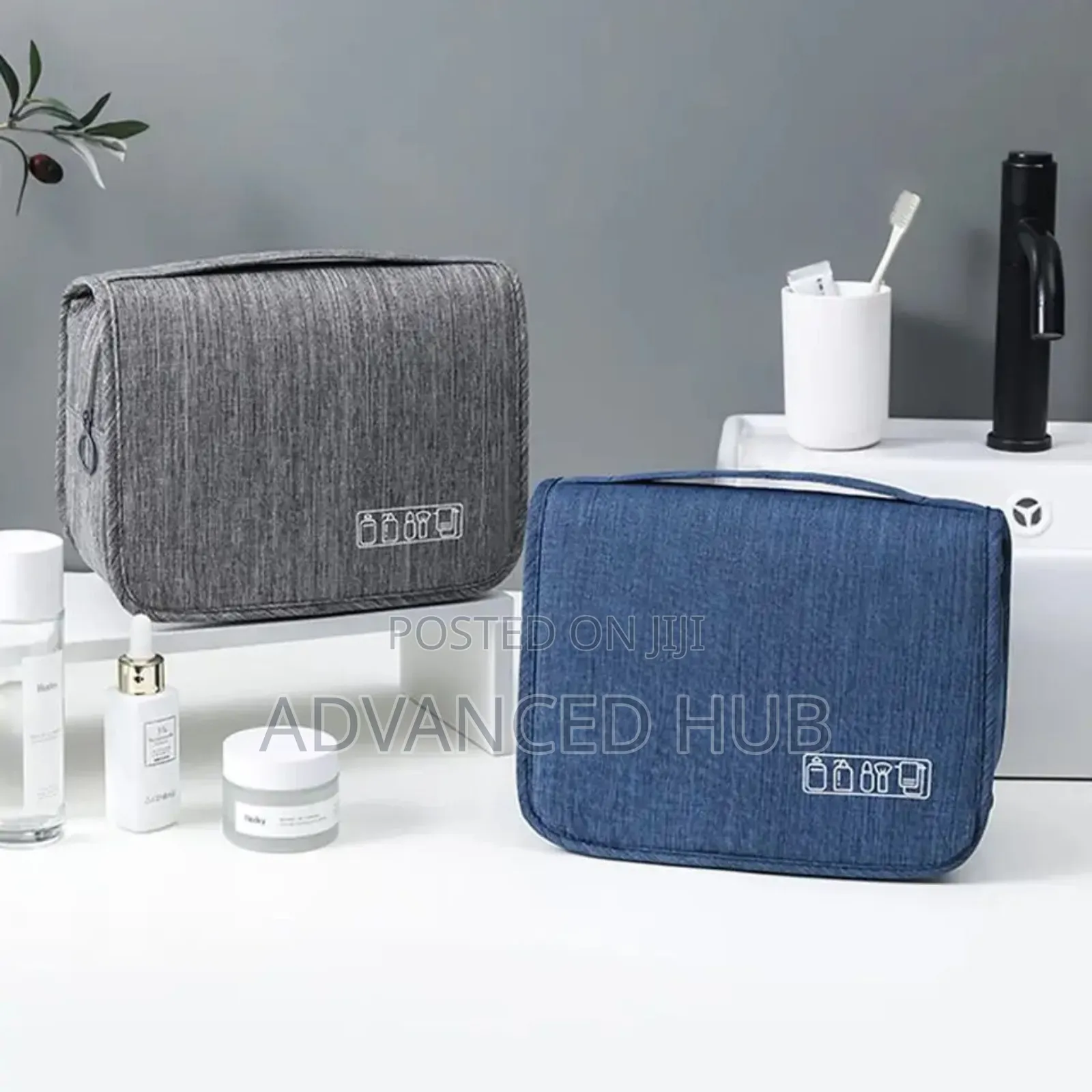 Portable Cosmetic Makeup Trolley Bag With Hooks