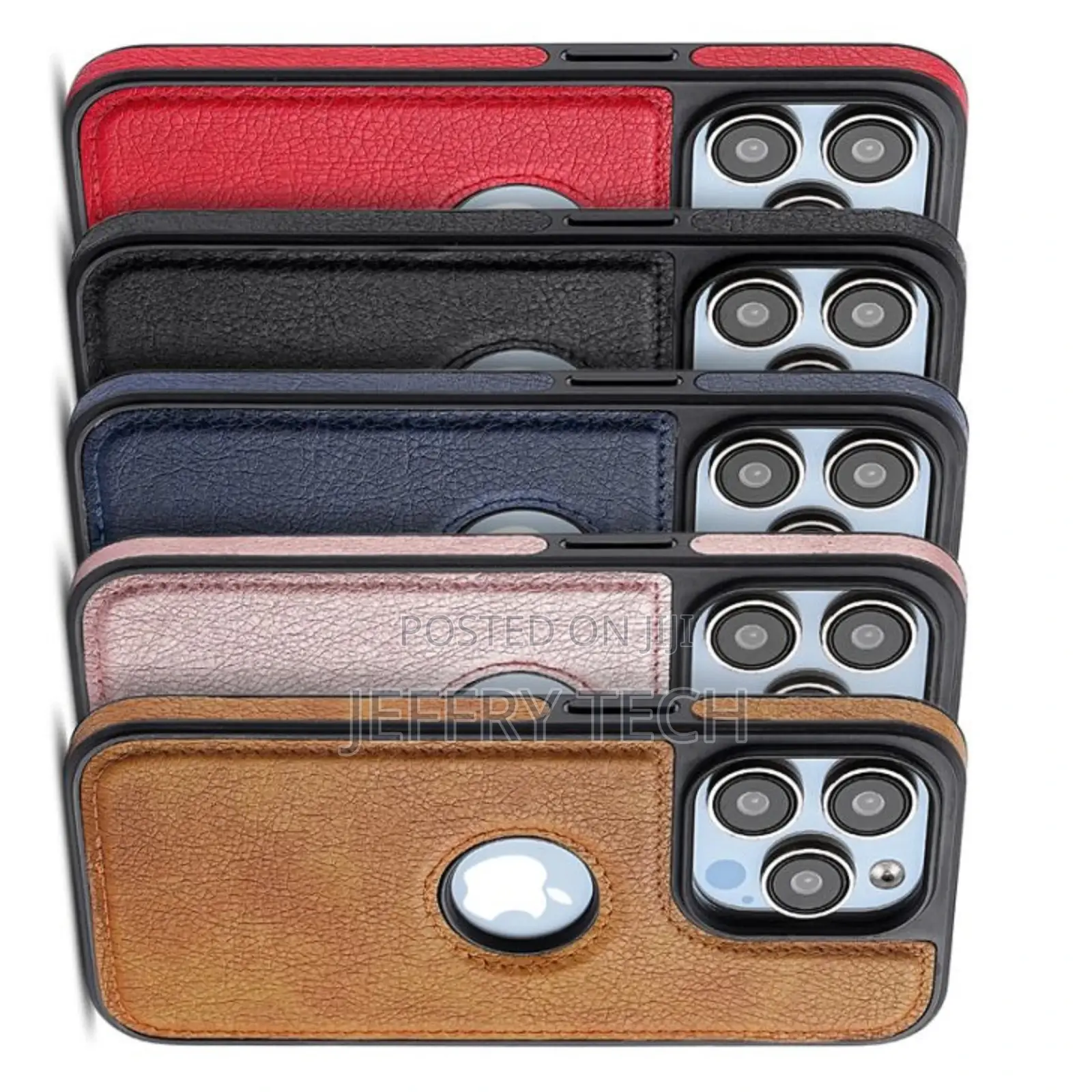 Leather Logo Cut Case for Apple iPhone 13 Pro Max