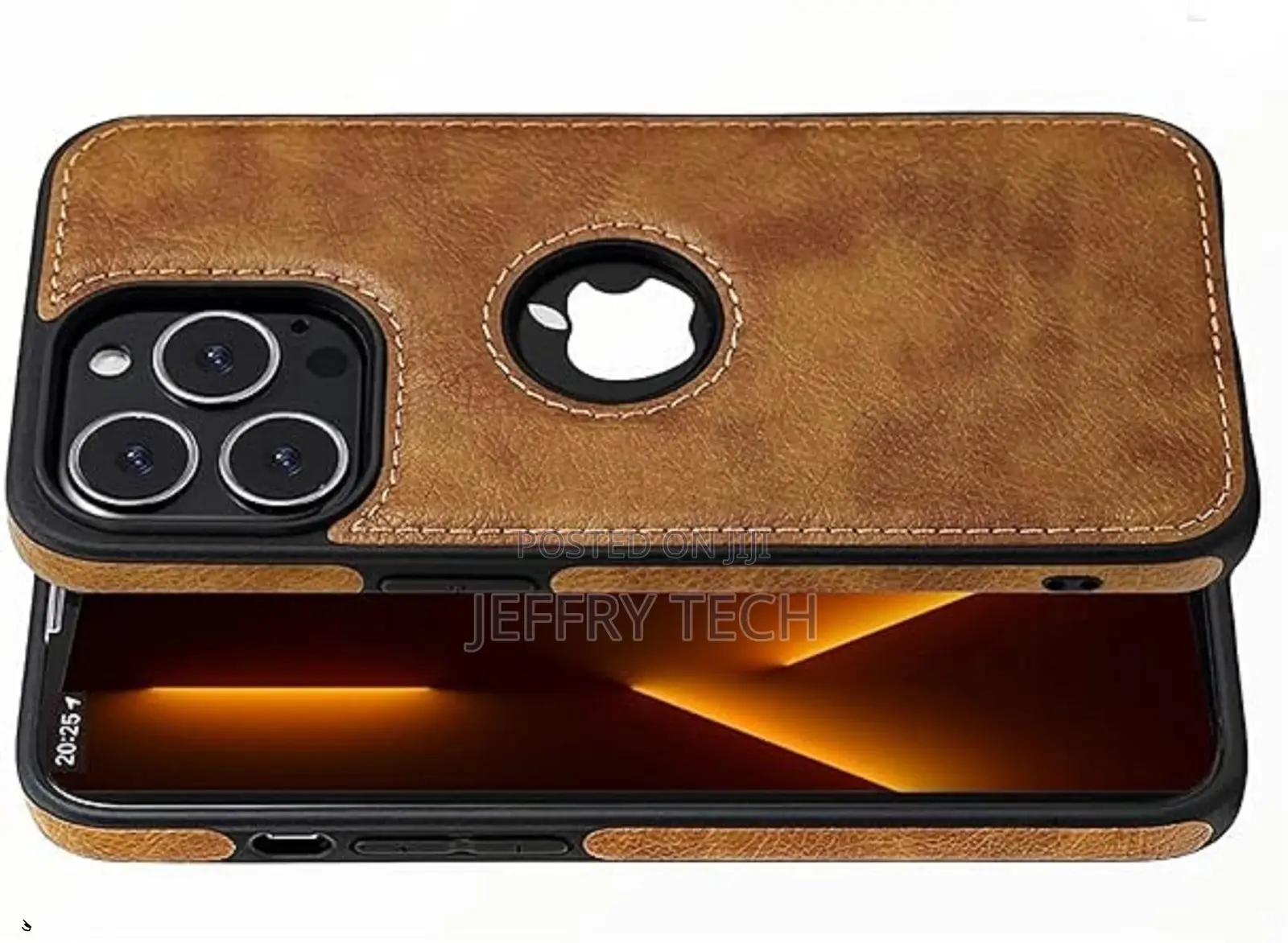 iPhone 14 Pro Max (Flexible Pu Leather With Logo Cut