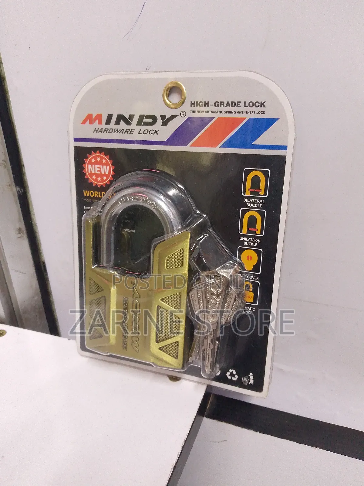 High Grade Mindy Padlock 70mm With 3 Keys Hardened Steel