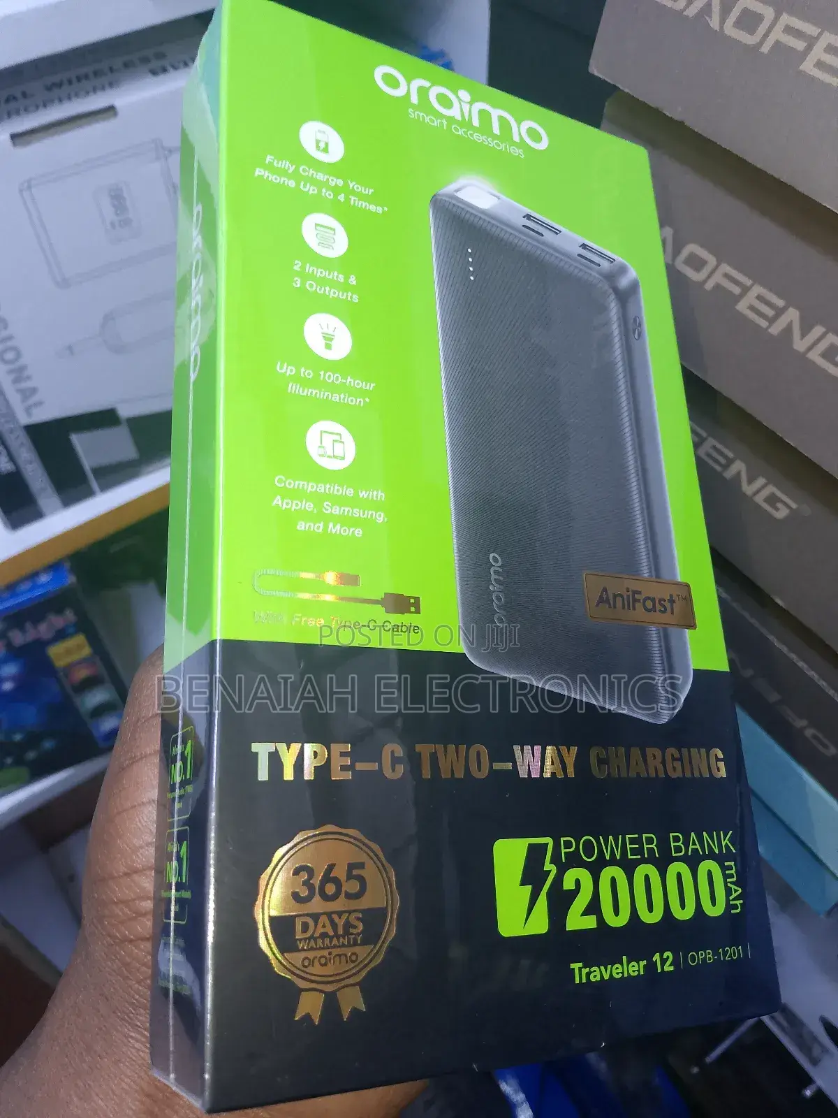 20000 Mah Oraimo Powerbank.Quick Charge Up to Four Times