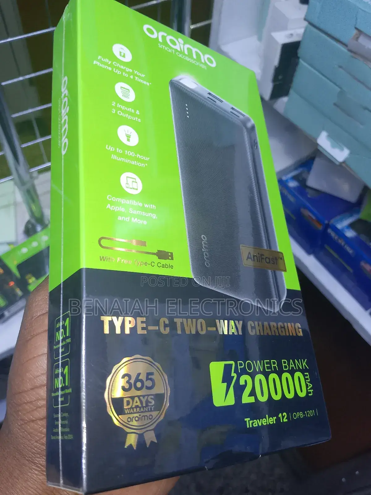 Power Bank 20000 Oraimo Powerbank.Up to 100 Hr Illumination