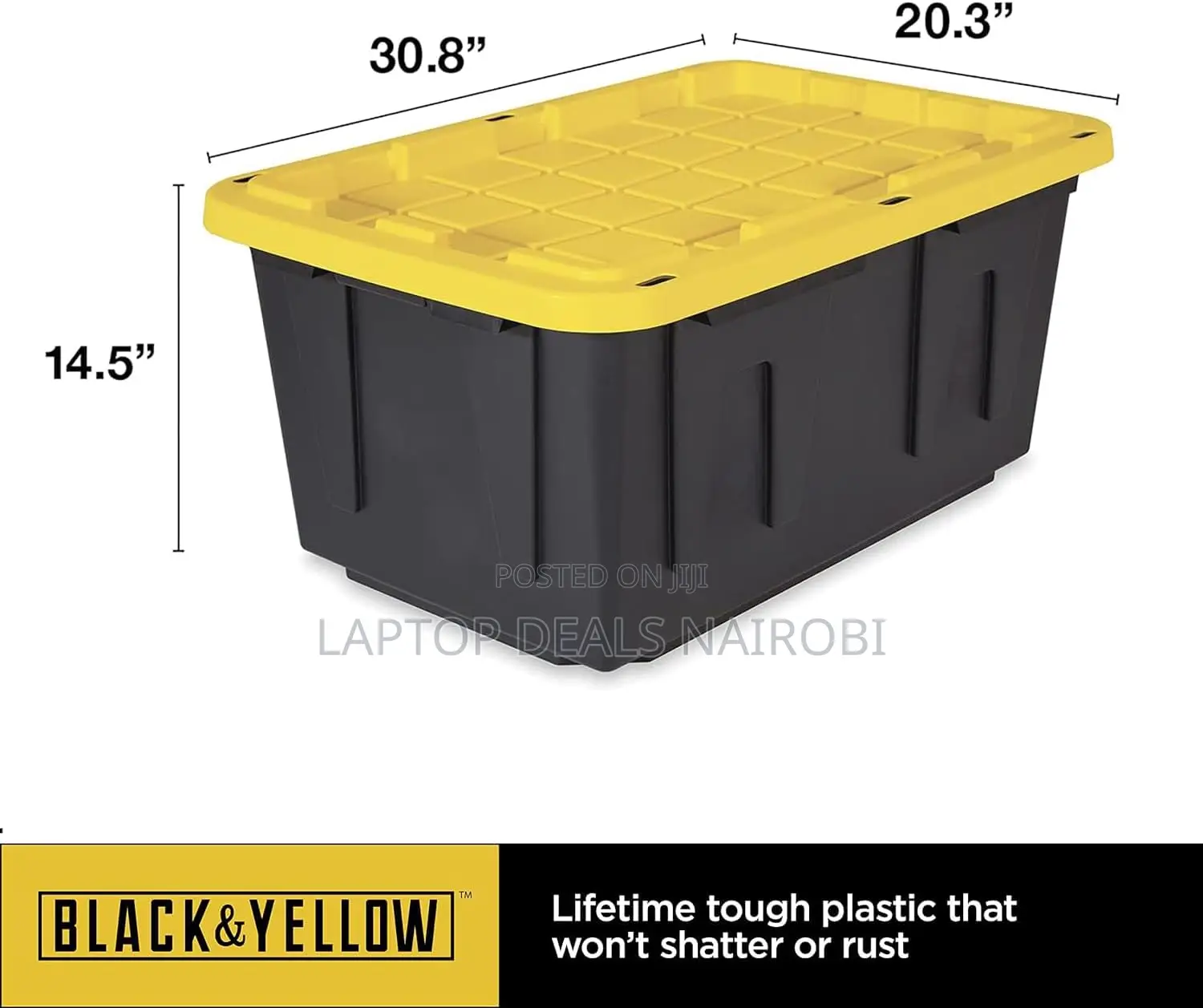 BLACK YELLOW CX, 27-Gallon Heavy Duty Tough Container