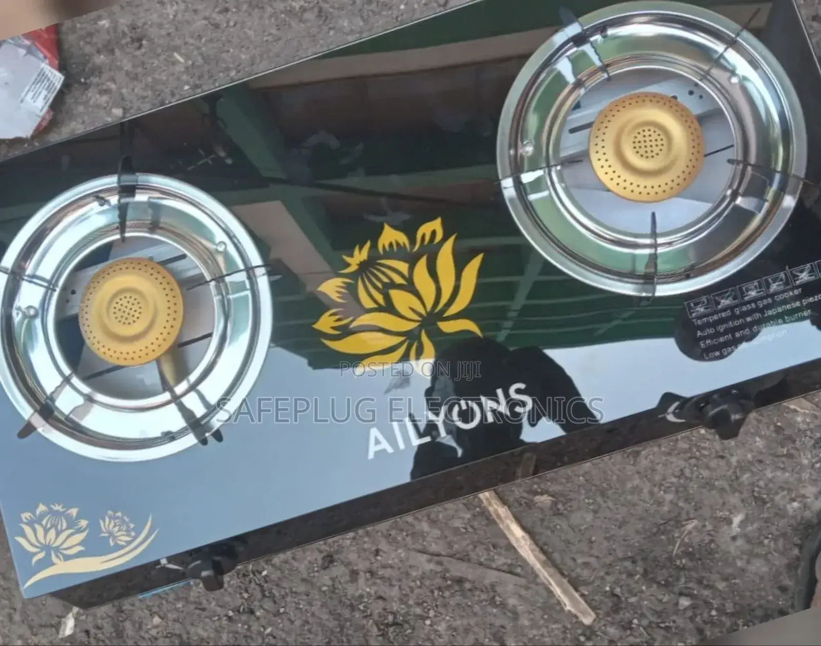 GS014-5 Glass Top Cooker - Ailyons 2 Gas Burners Stove