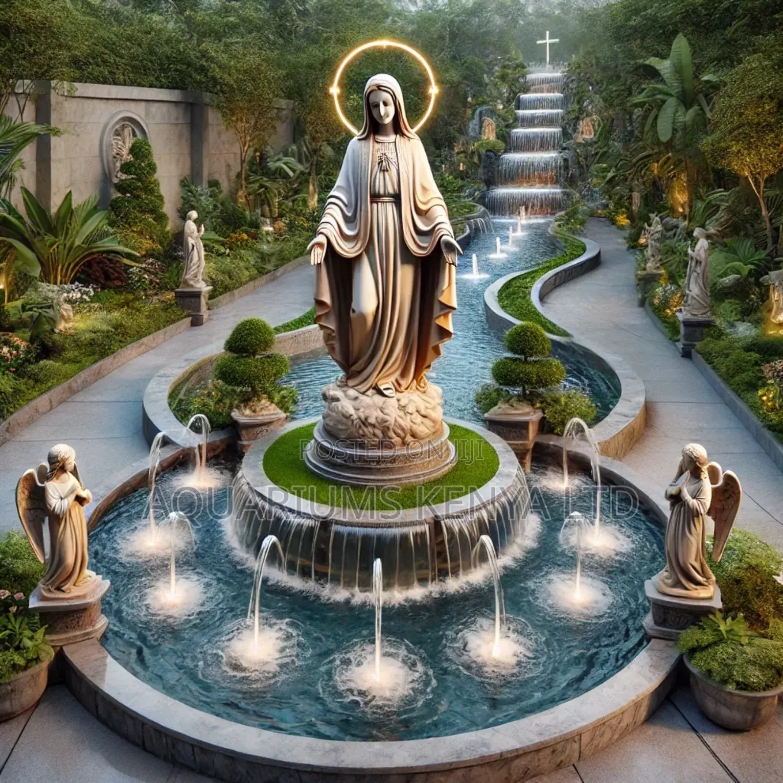 Expert Catholic Mary Fountain River Pond Construction