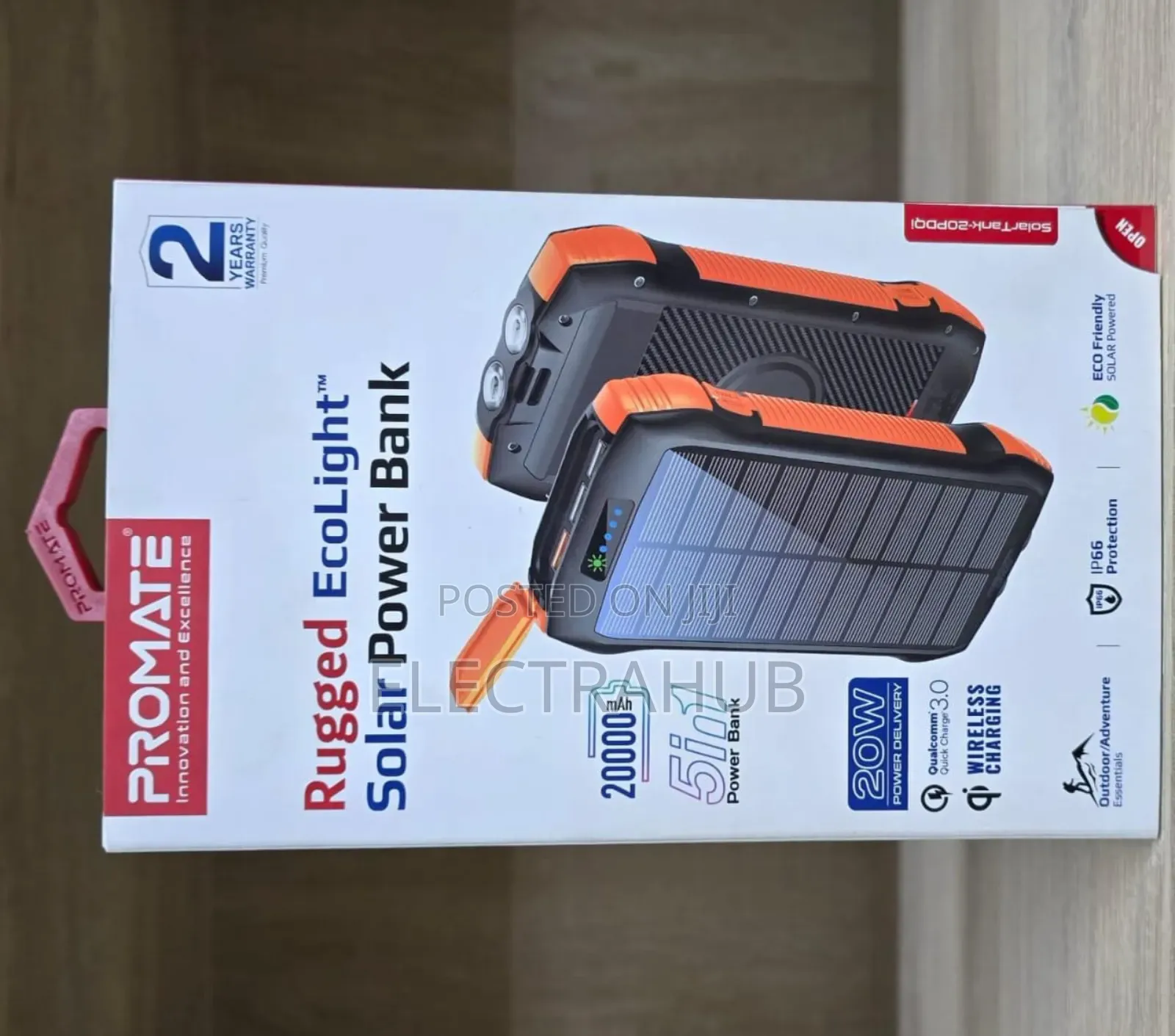 Promate Solartank Rugged 20pdqi Powerbank New Sealed