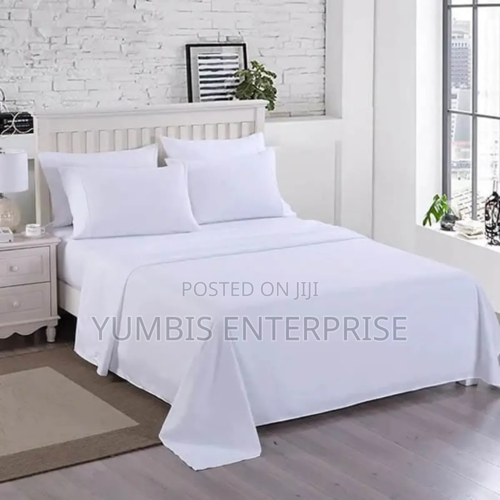 Pure White Plain Bedsheet Sets(2 Sheets 4 Pillow Cases 6*7